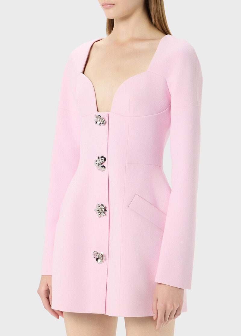 SHORT DRESS IN CRÊPE WITH JEWEL BUTTONS 4