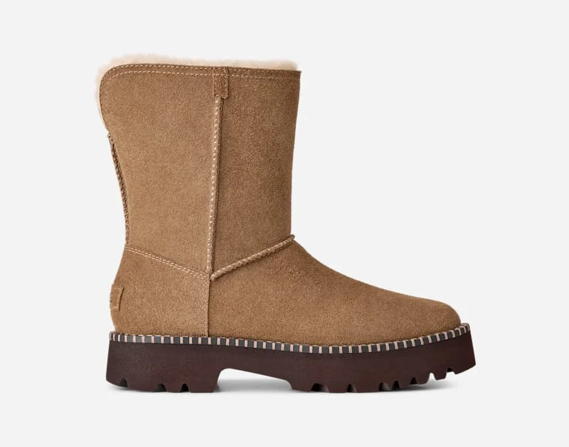 ® Women's Uptowner Short Boot Sheepskin in Light Bronze - 1