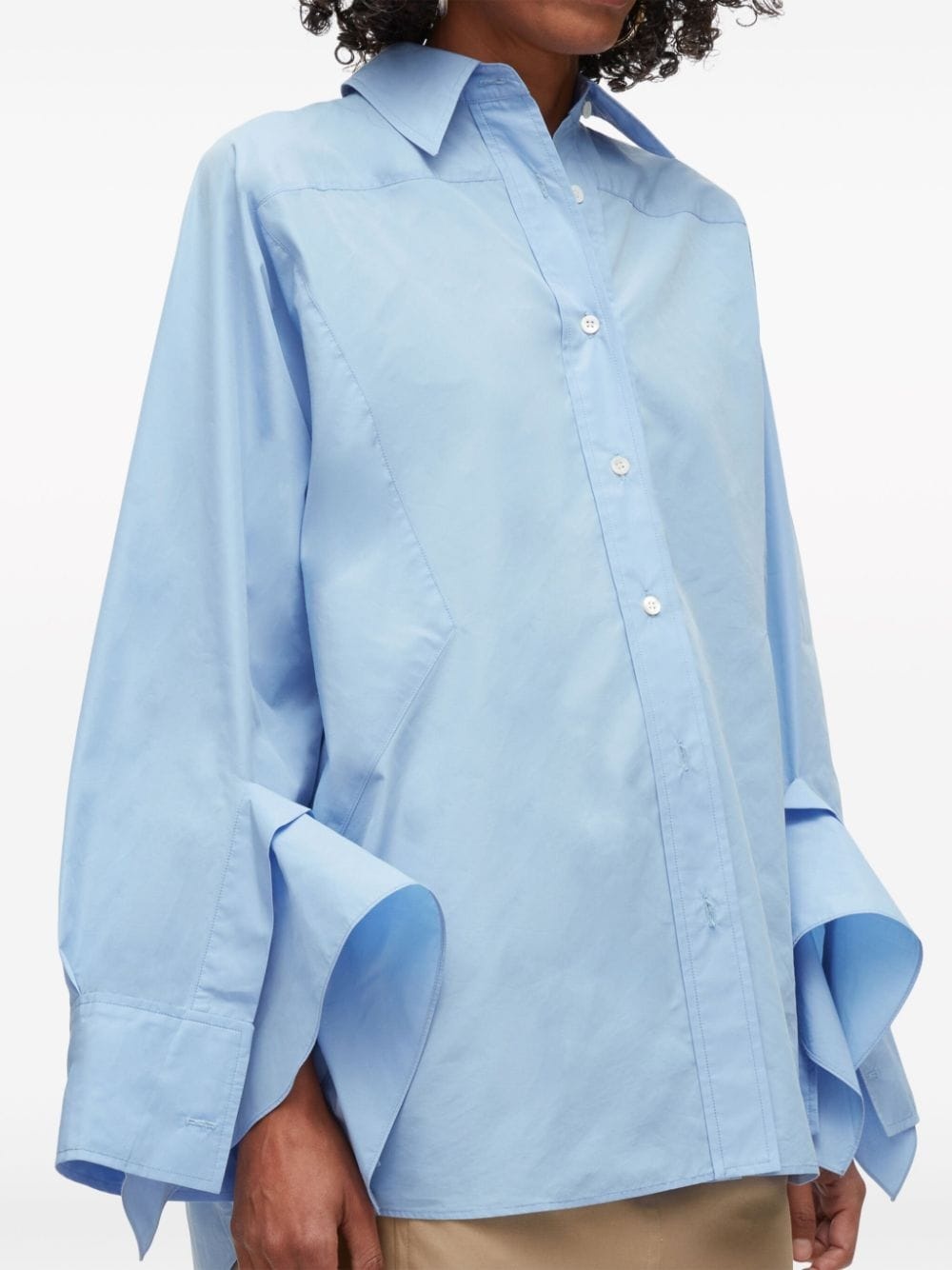 draped-cuff poplin shirt - 6