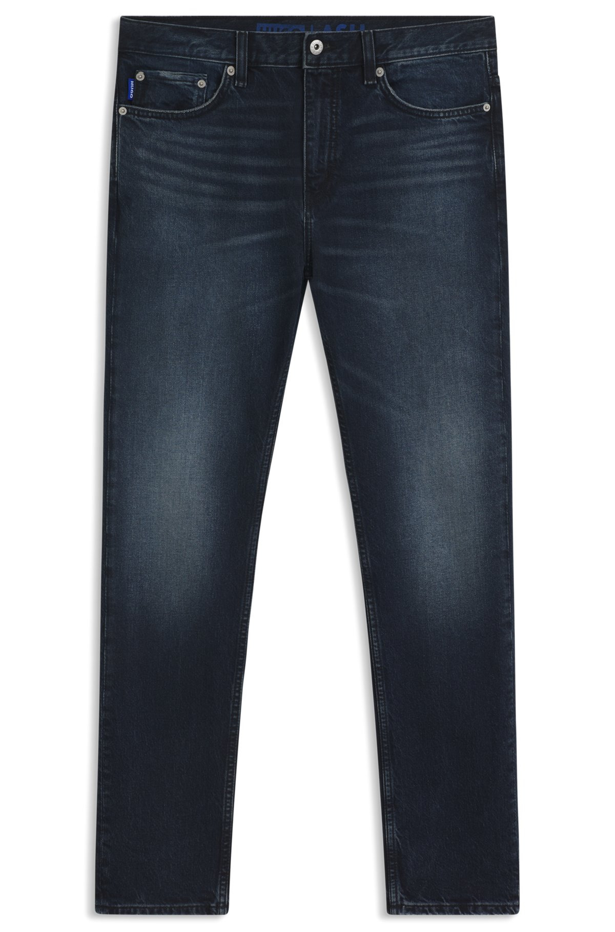 SLIM-FIT JEANS IN BLUE-BLACK STRETCH DENIM - 1