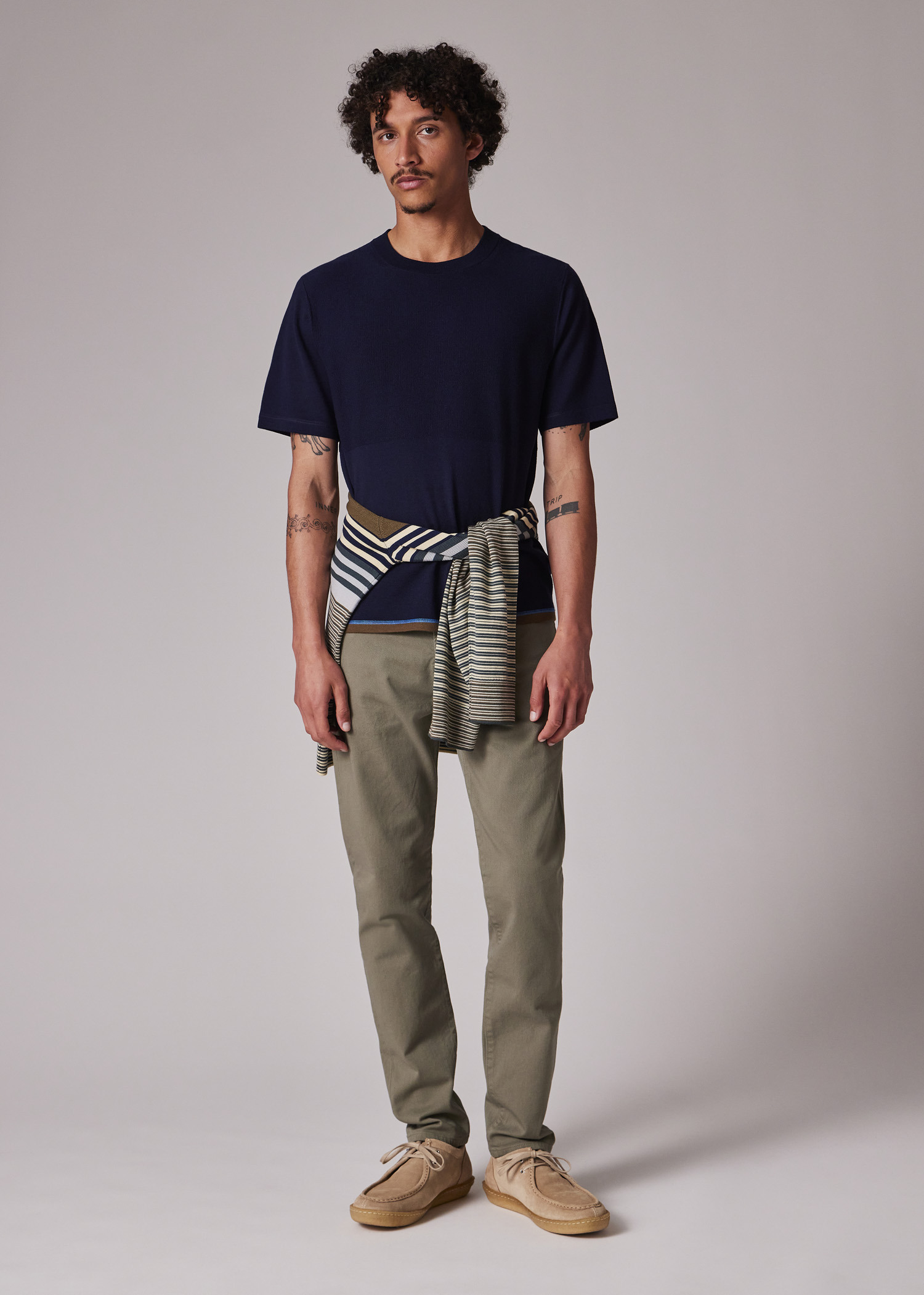 Navy Washable Merino Wool T-Shirt - 5