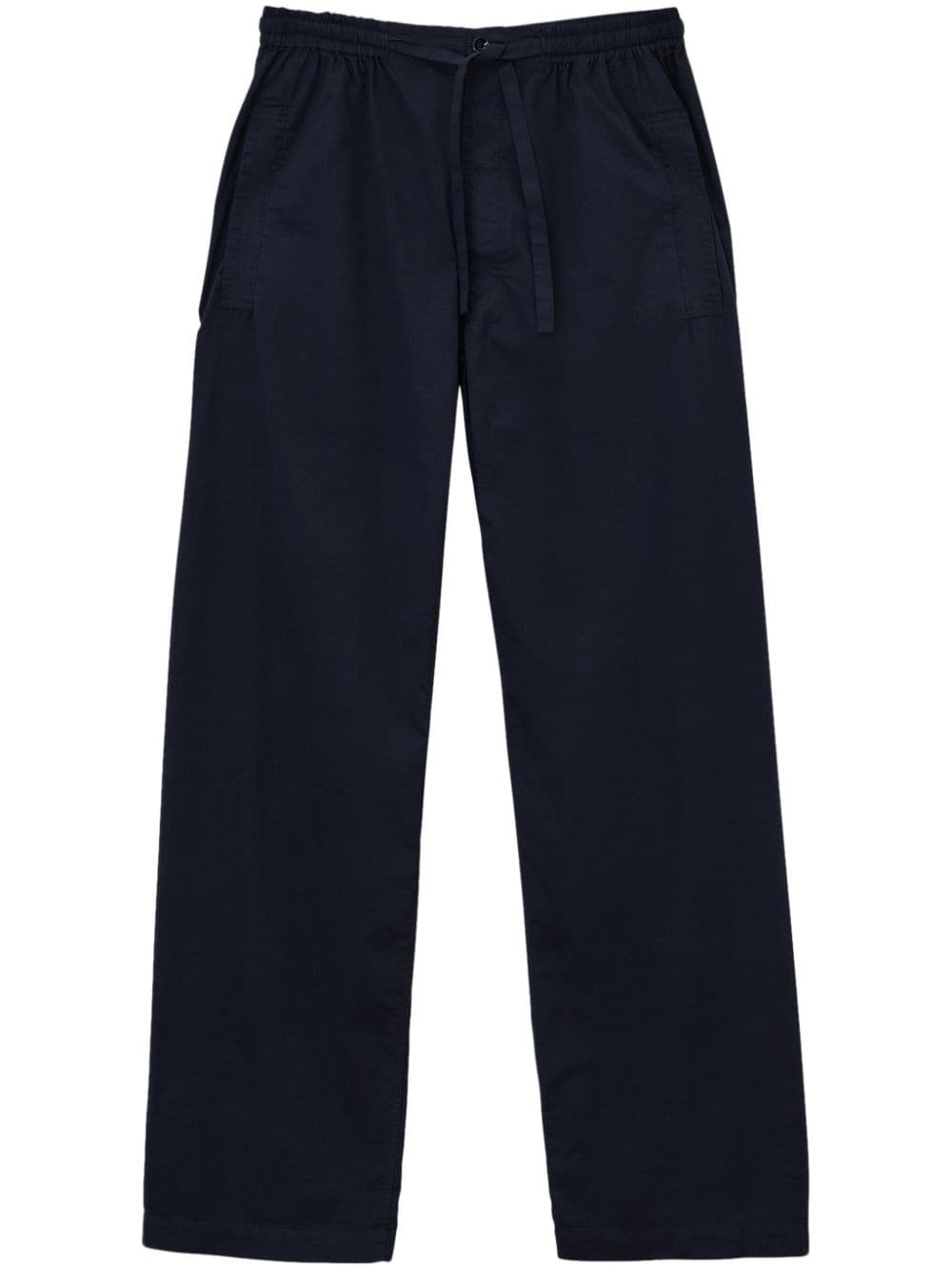 drawstring-waist straight-leg trousers - 1