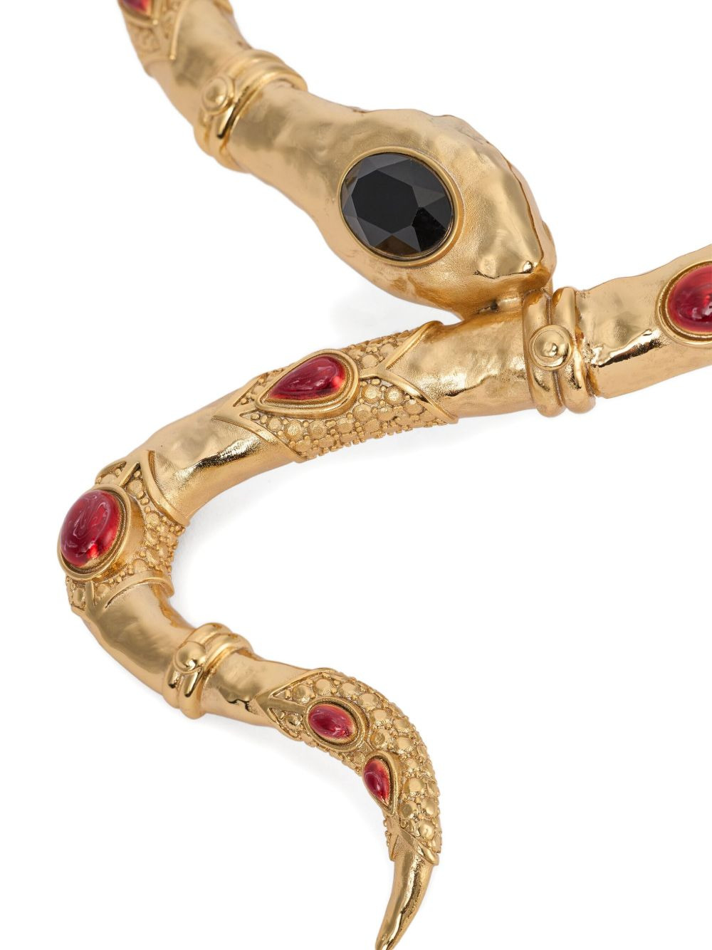 crystal-embellished snake-motif necklace - 4