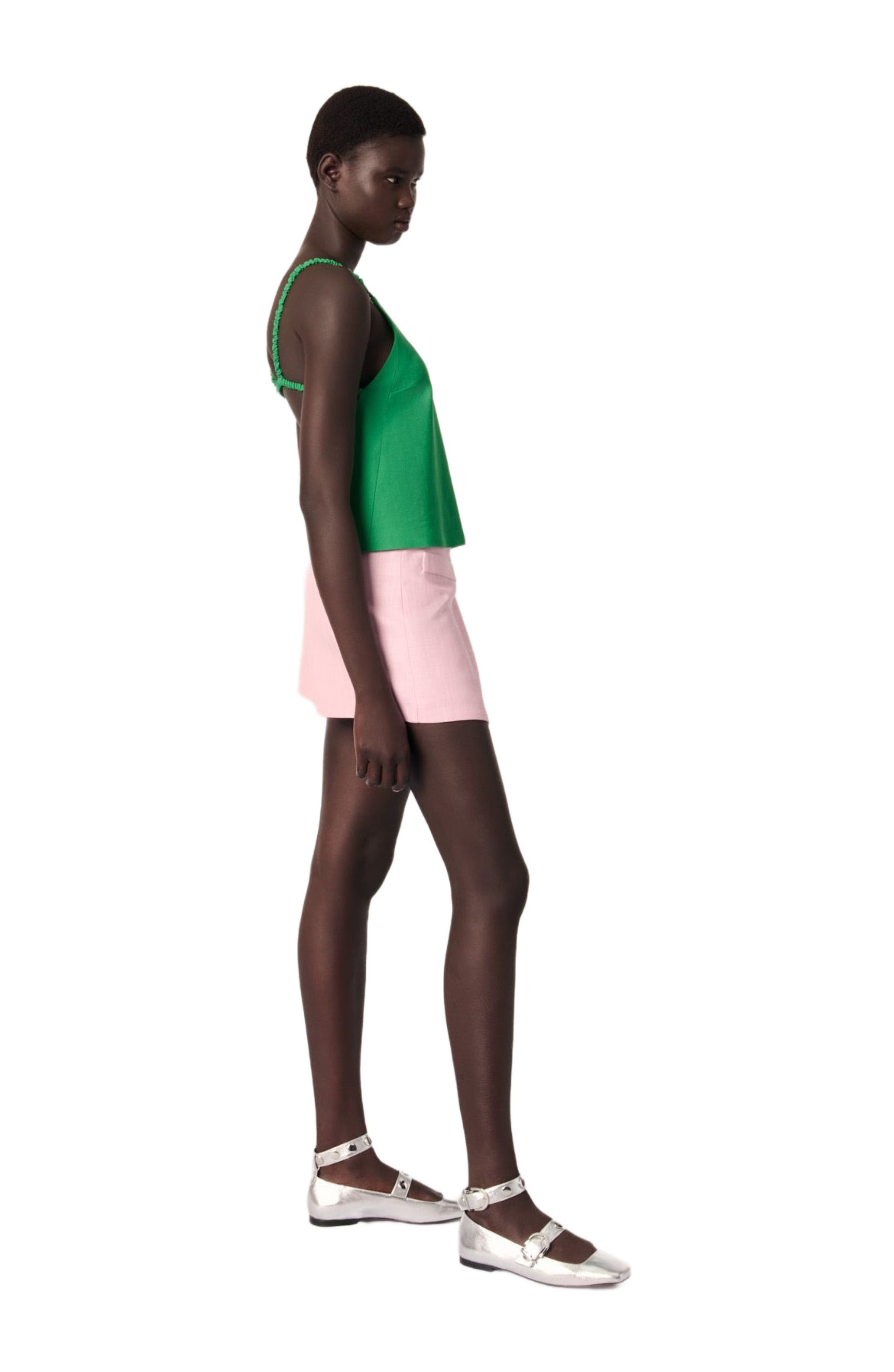maje Layered-effect suit shorts in Pink at Nordstrom - 3