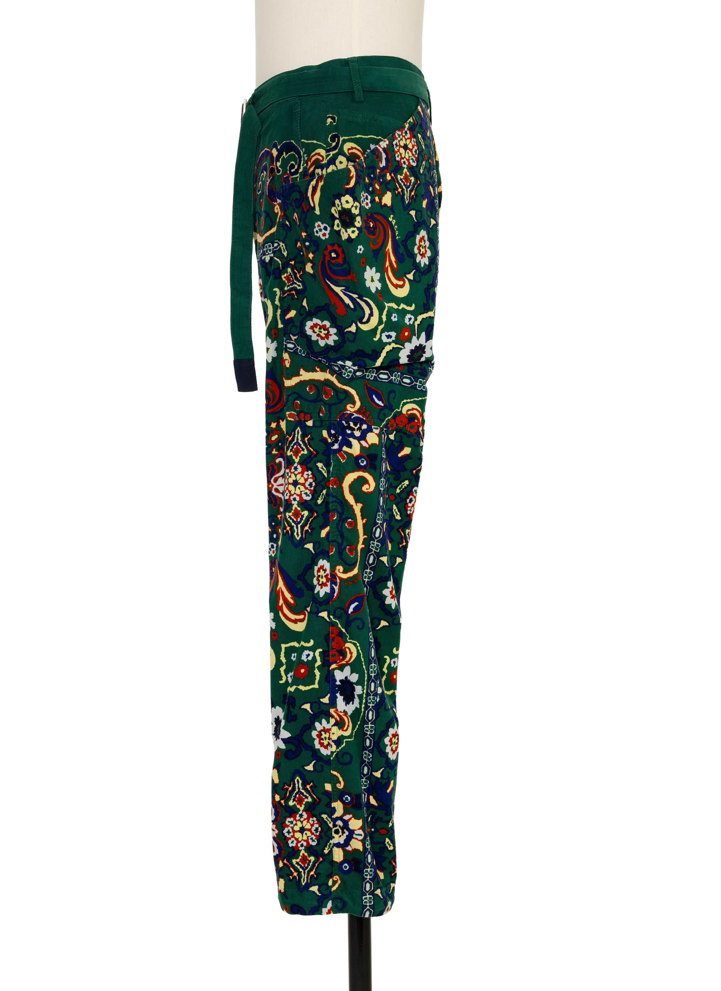 Floral Print Corduroy Pants - 3