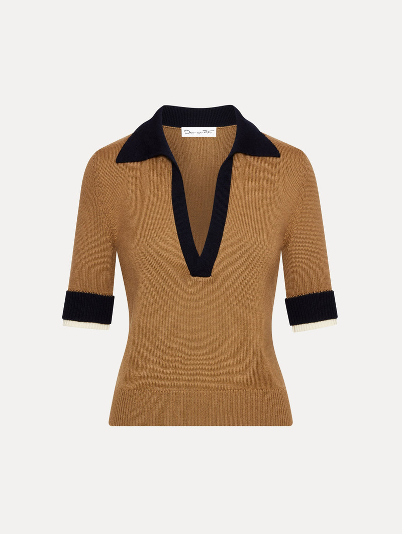 COLOR BLOCK POLO PULLOVER 1