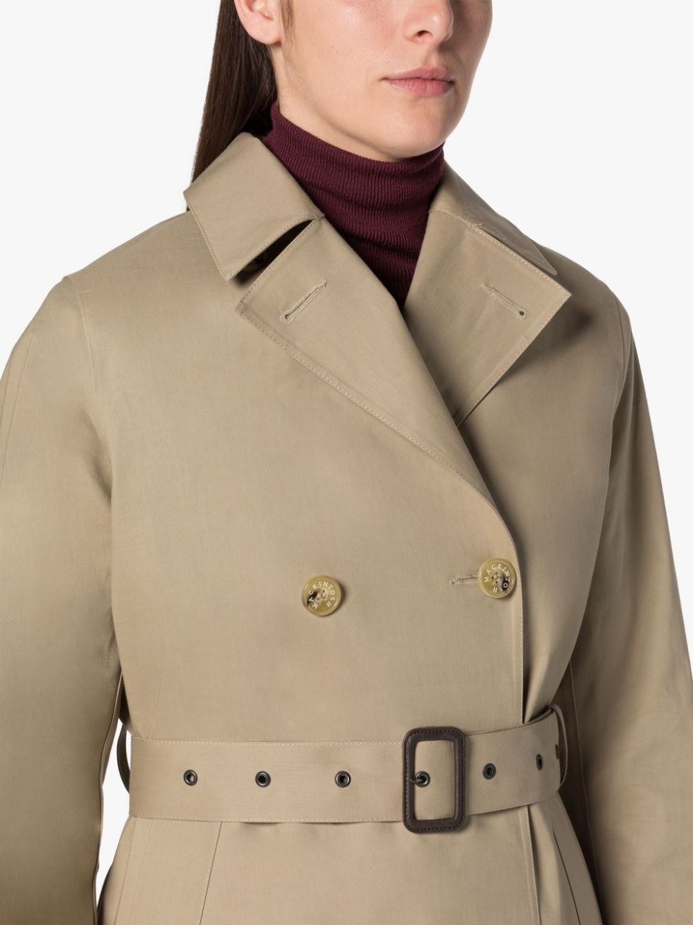 MORNA FAWN BONDED COTTON TRENCH COAT - 5