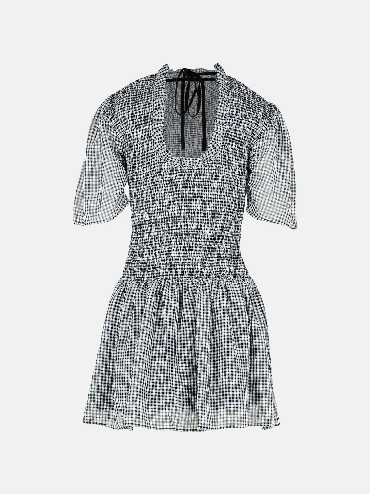 BLACK POLYESTER DRESS - 3