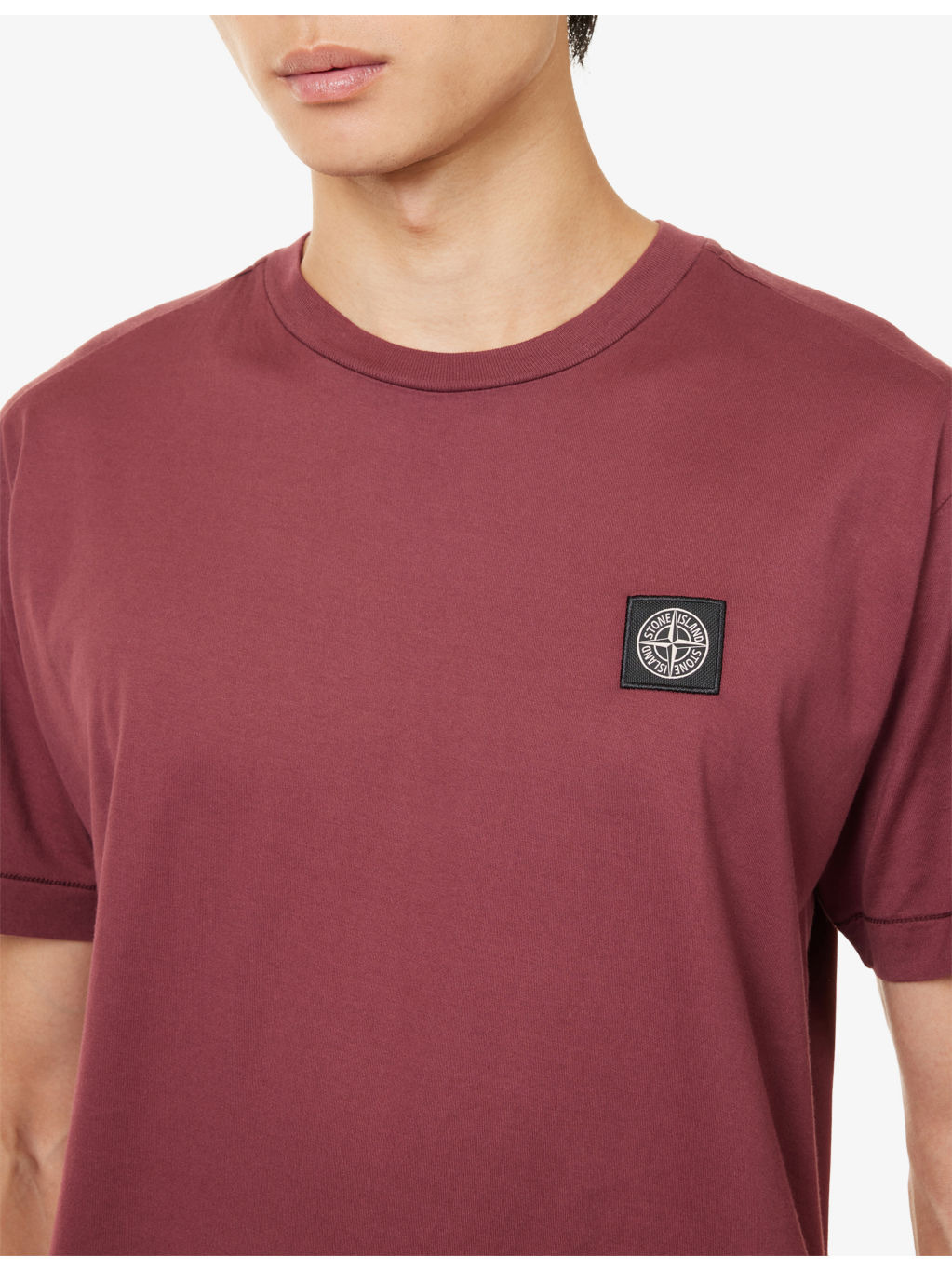 Embroidered Logo-Patch Crewneck Cotton T-Shirt - 5