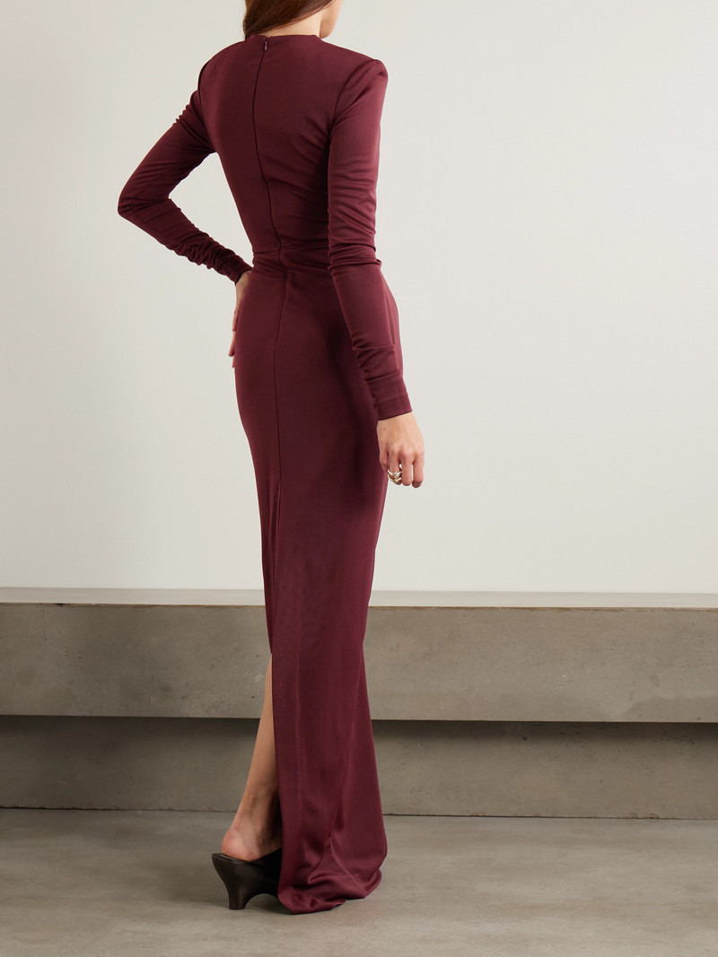 Mischa Embellished Gathered Stretch-jersey Gown 3