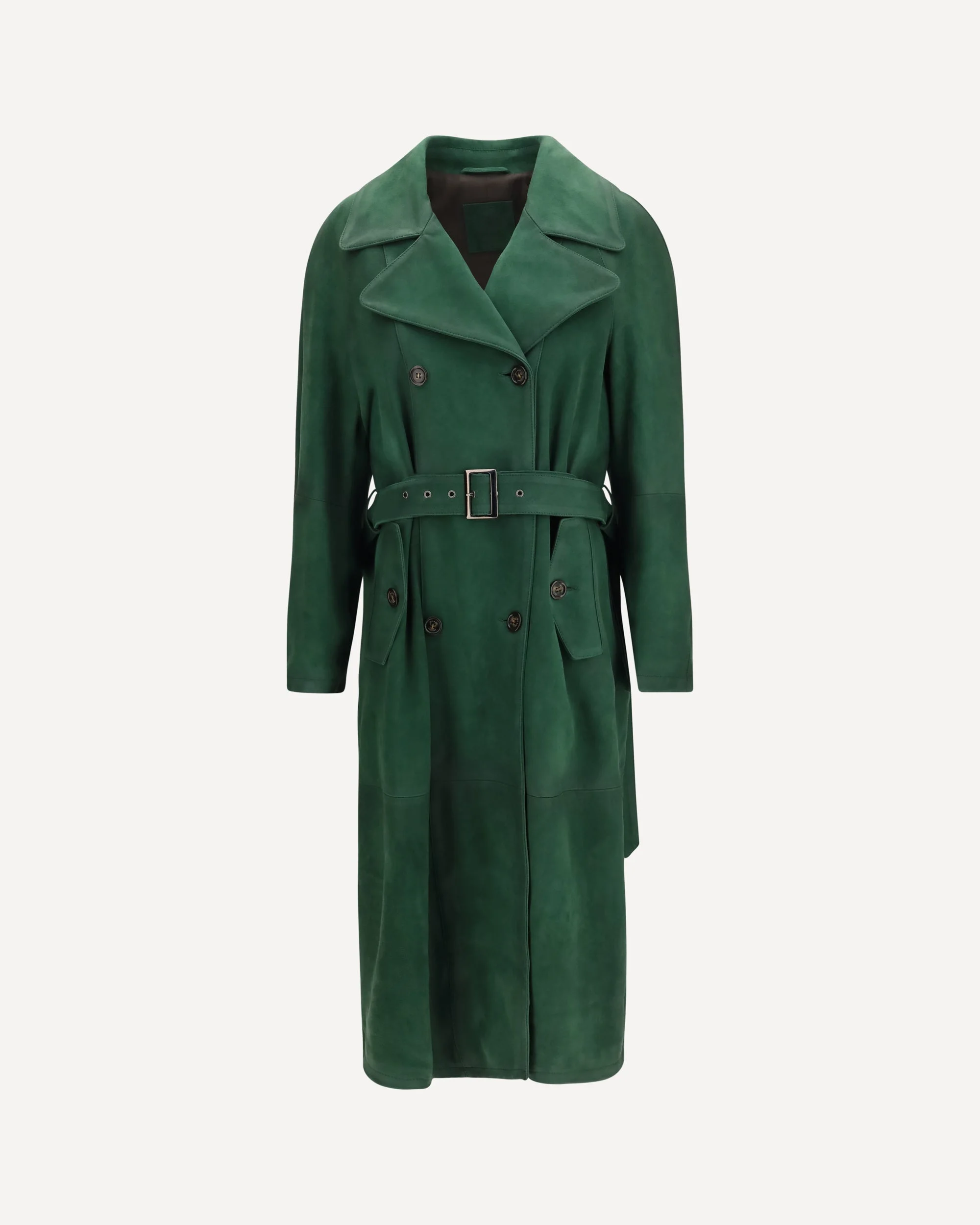 Vintage effect suede double breasted Trench Coat - 1