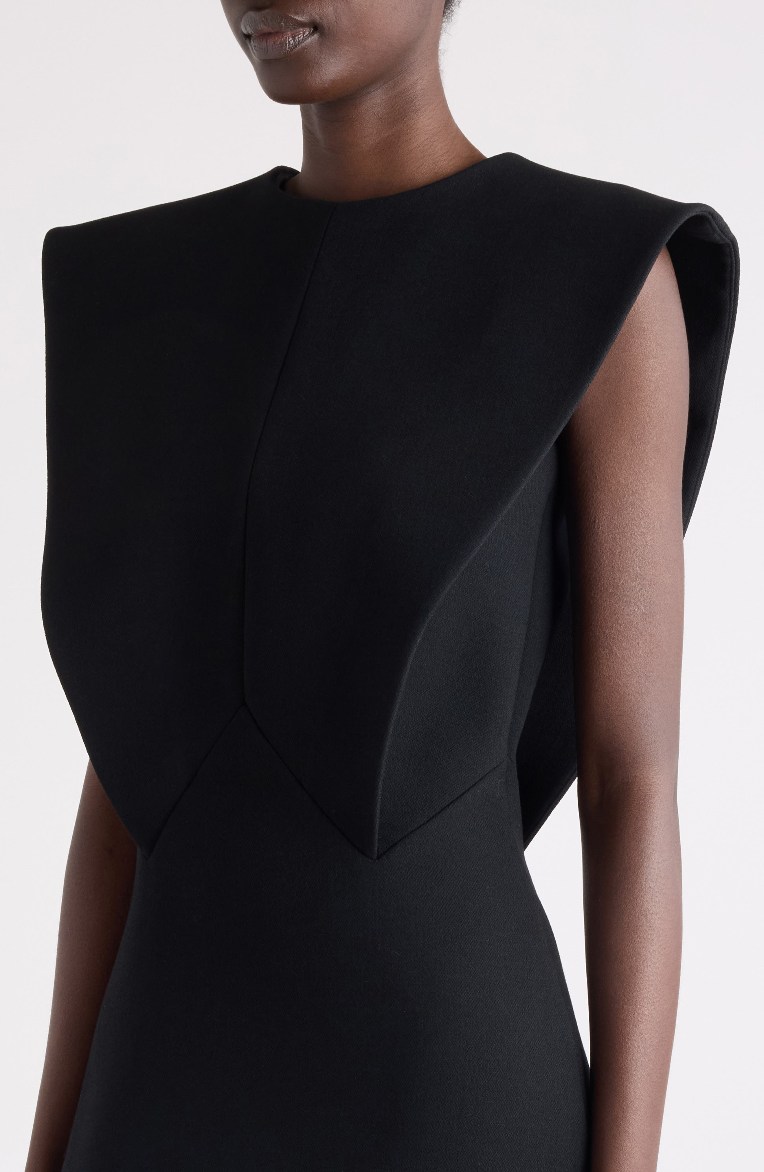 Givenchy Structured Wool Blend Crepe Evening Gown in Black at Nordstrom - 5