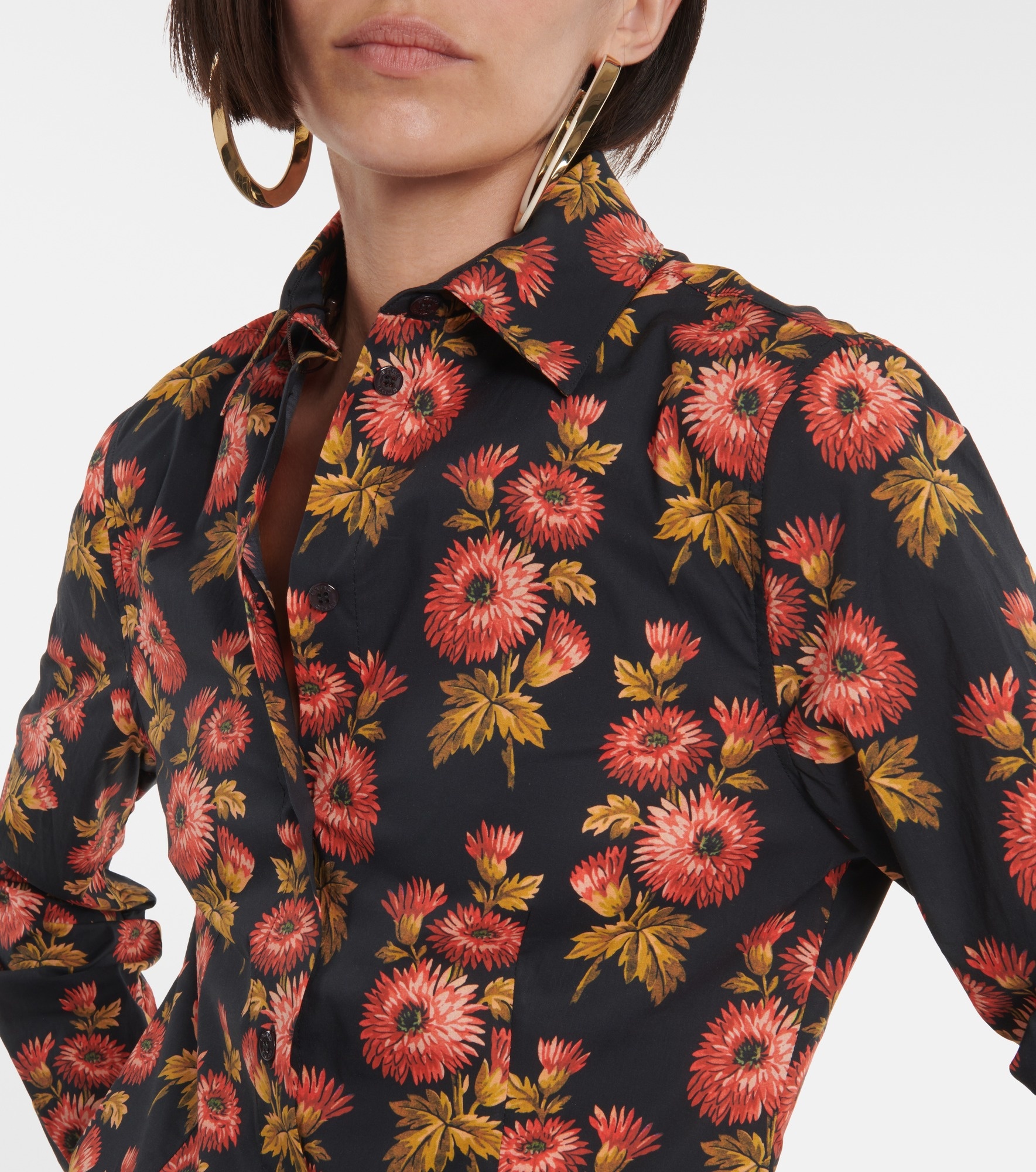 Floral cotton-blend shirt - 4