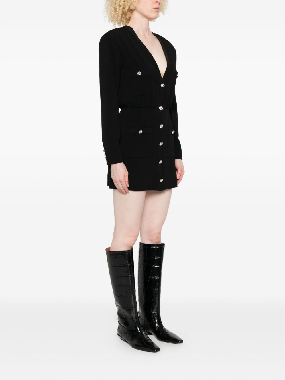 jewel-button multi-pocket dress - 3