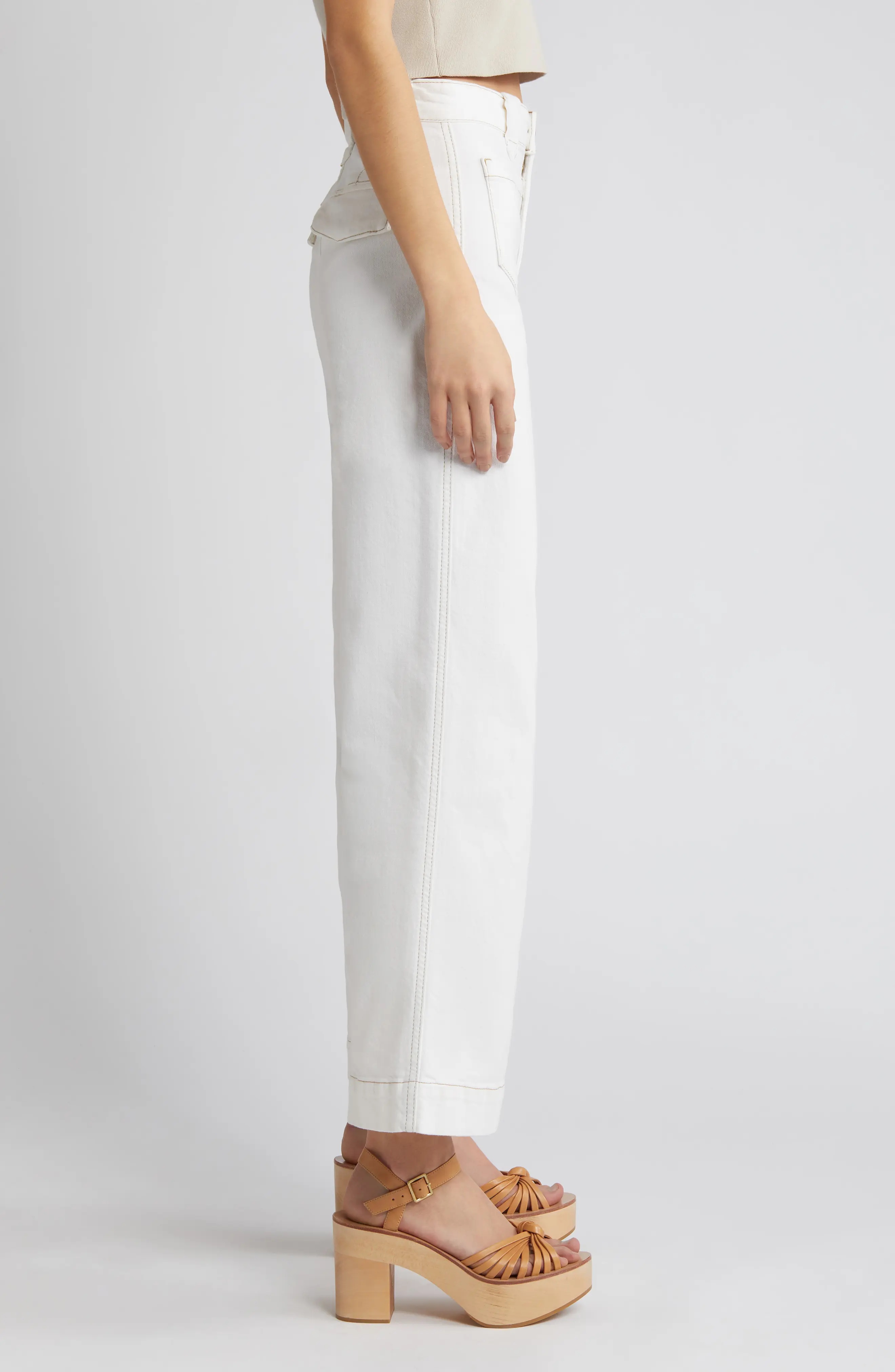 Relaxed Wide Leg Utility Jeans - 3
