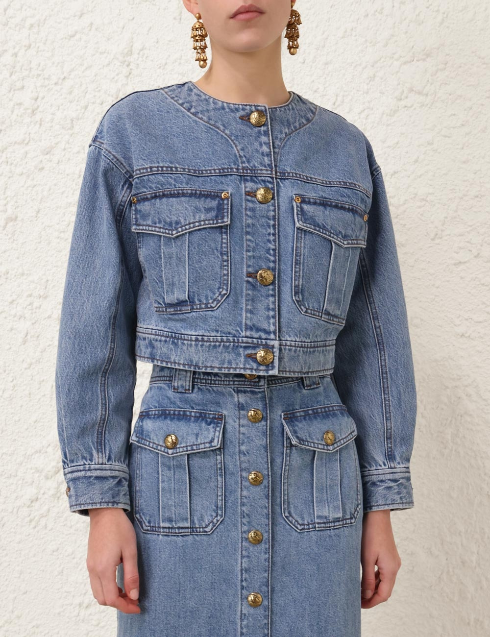 DENIM CROPPED JACKET - 2