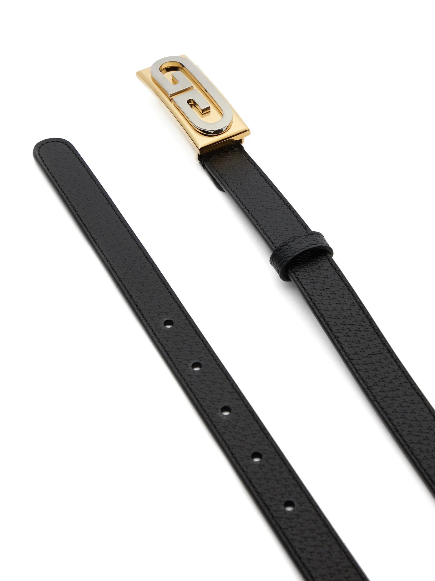 GG-logo leather belt - 4