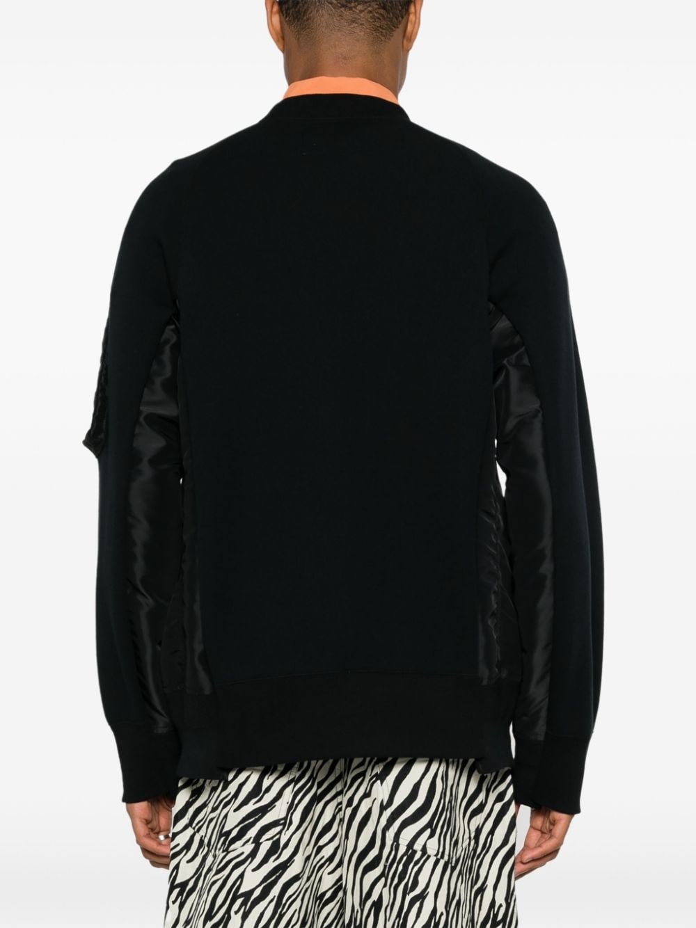 panelled crew-neck sweatshirt - 4