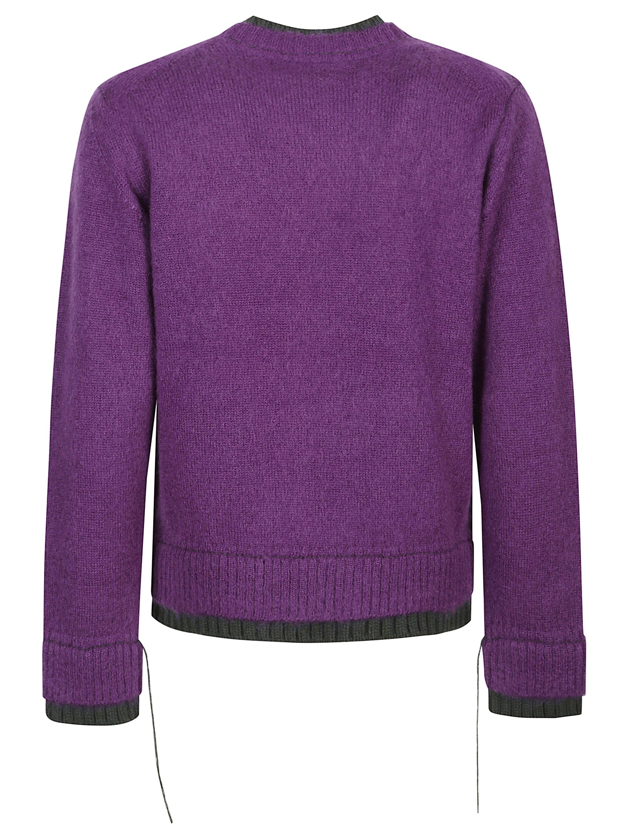 Sacai Men Wool Crewneck Sweater - 2