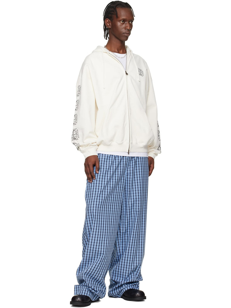 VETEMENTS Off-White Biker Cross Sleeves Zip-Up Hoodie outlook