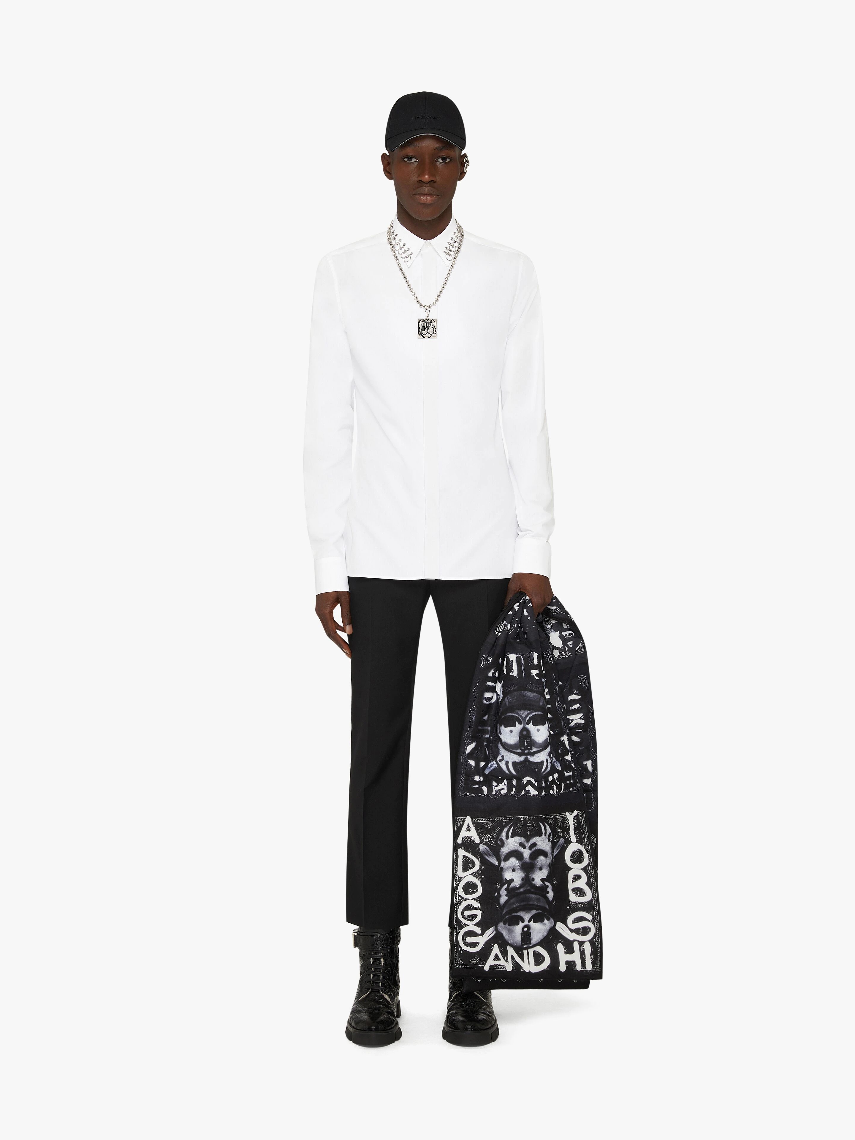 SHIRT IN POPLIN WITH METALLIC EMBROIDERIES - 2