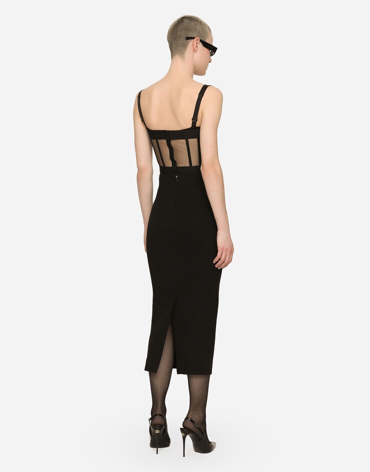 Technical jersey calf-length skirt - 3