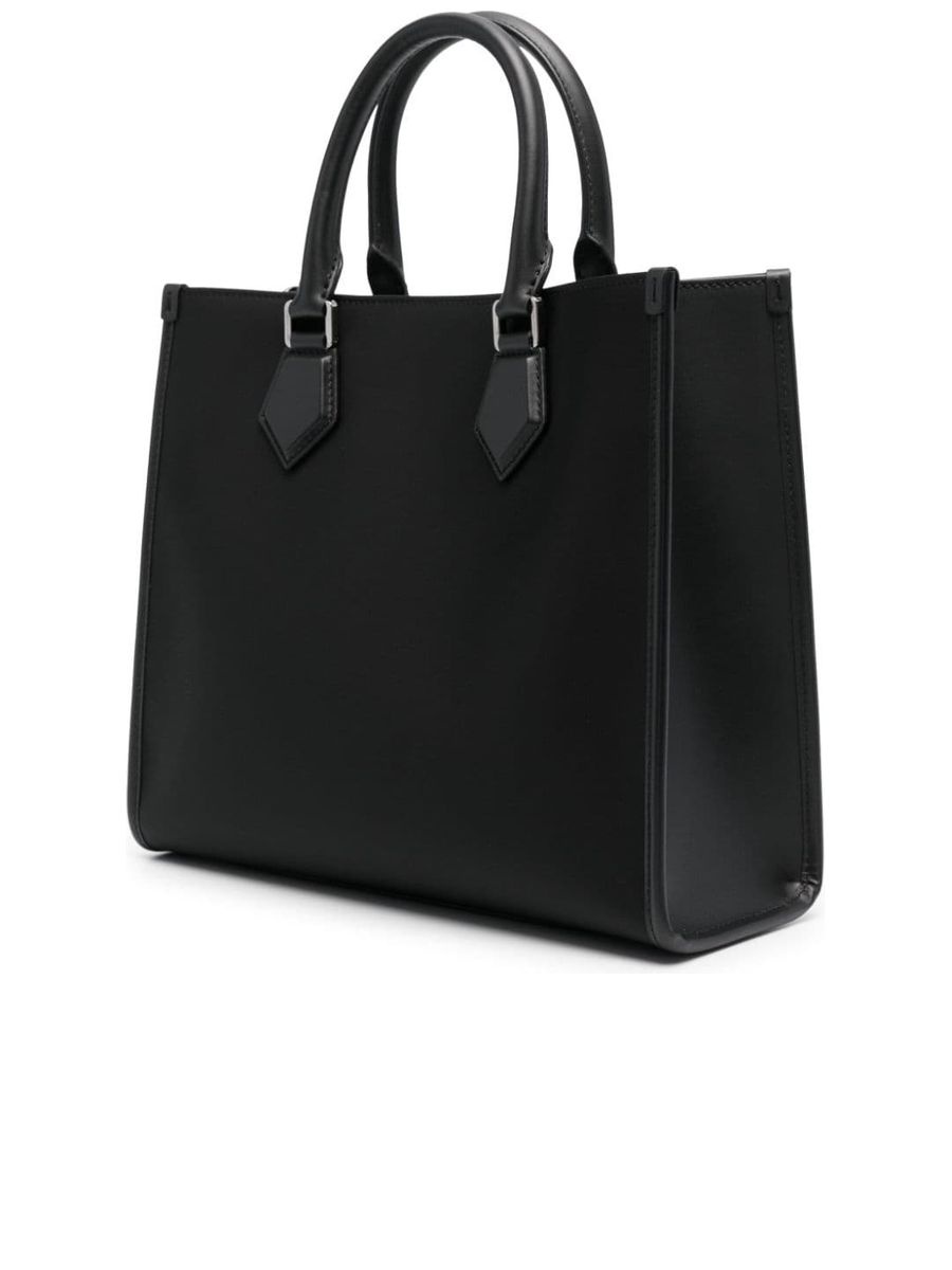 Canvas Leathertrim Shopper With Embossed Logo - 4
