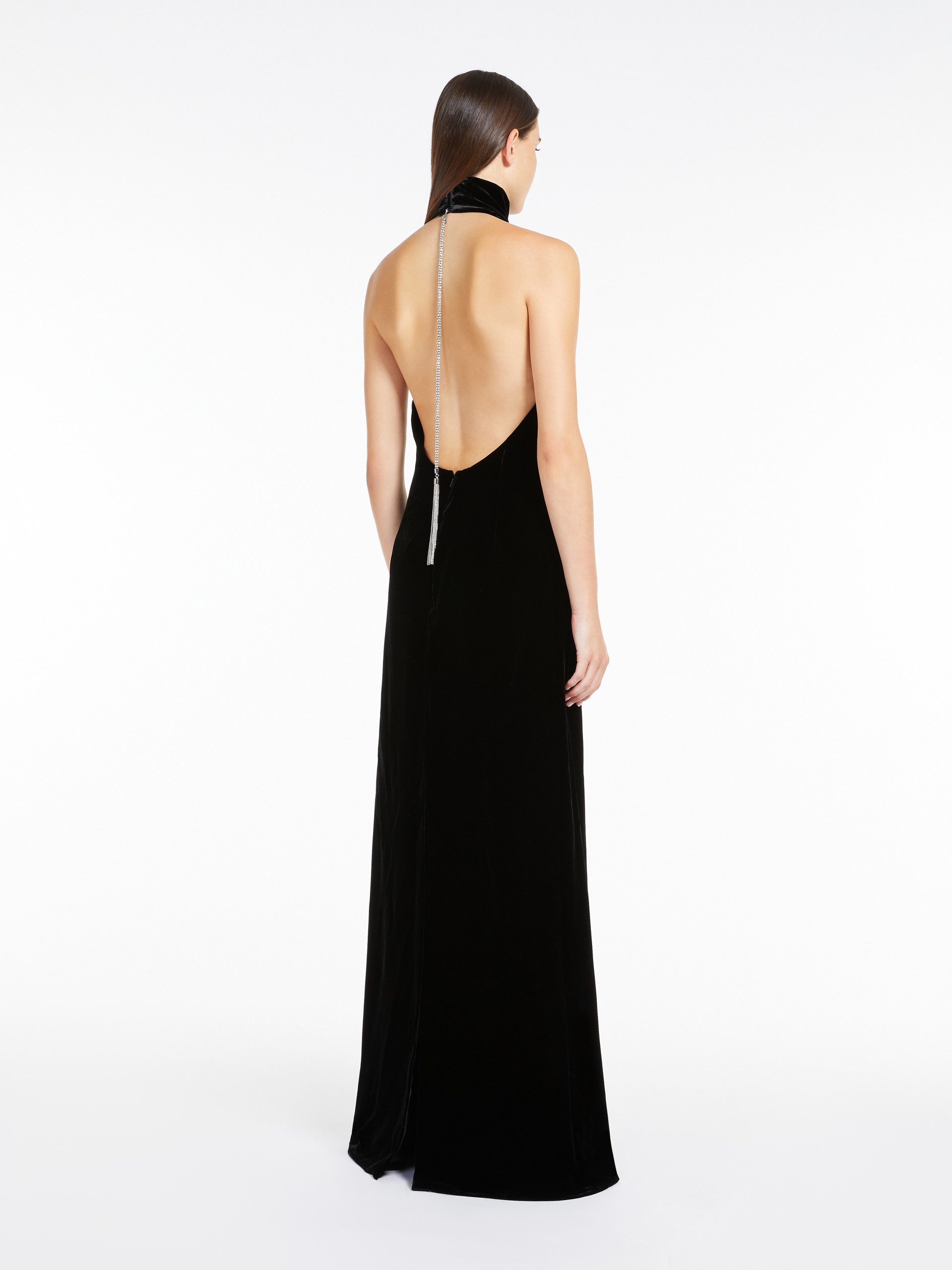 Max Mara ARMIDA Long dress in sateen velvet | REVERSIBLE