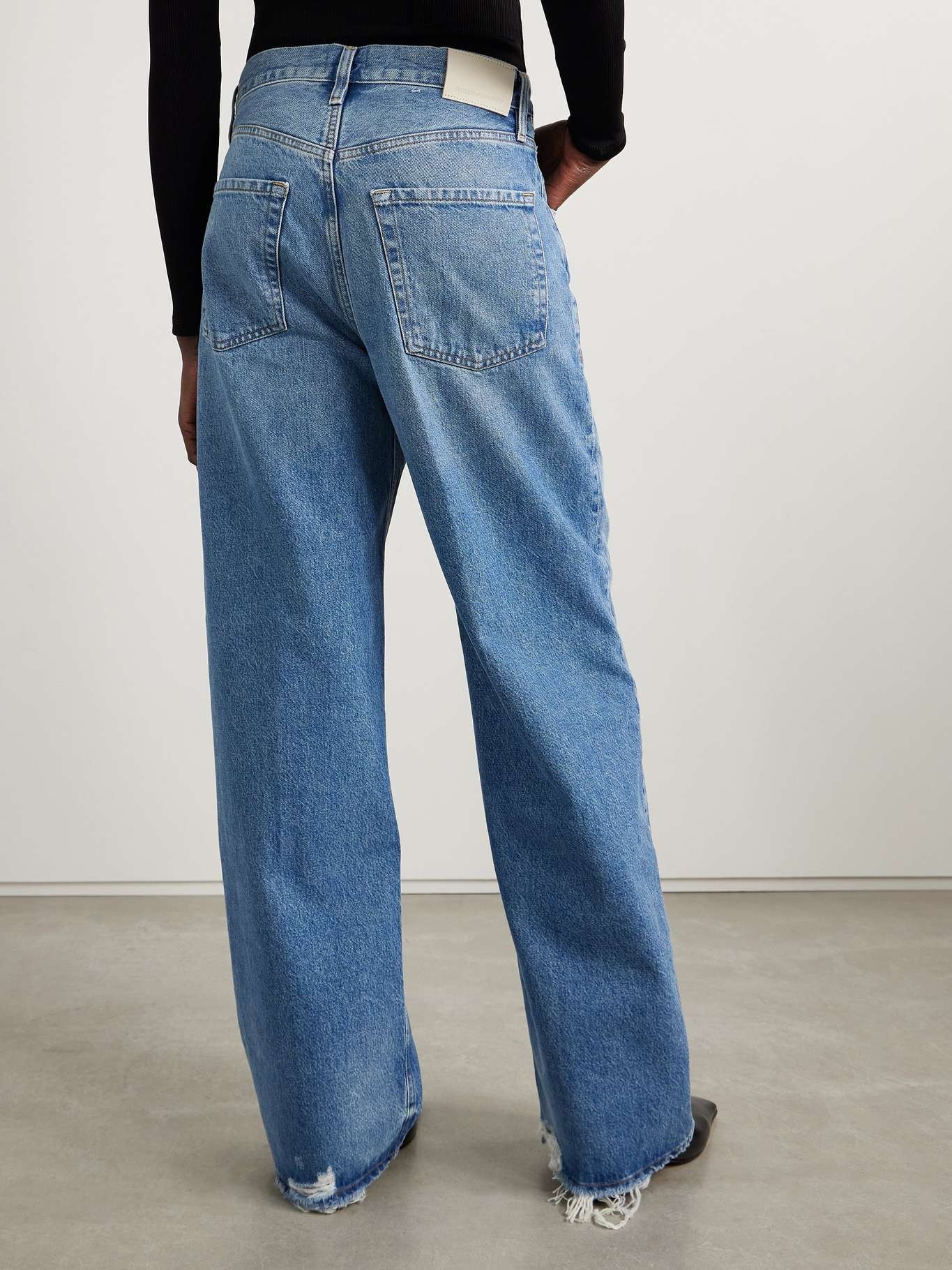 Ayla Baggy distressed high-rise wide-leg jeans Mid denim - 4