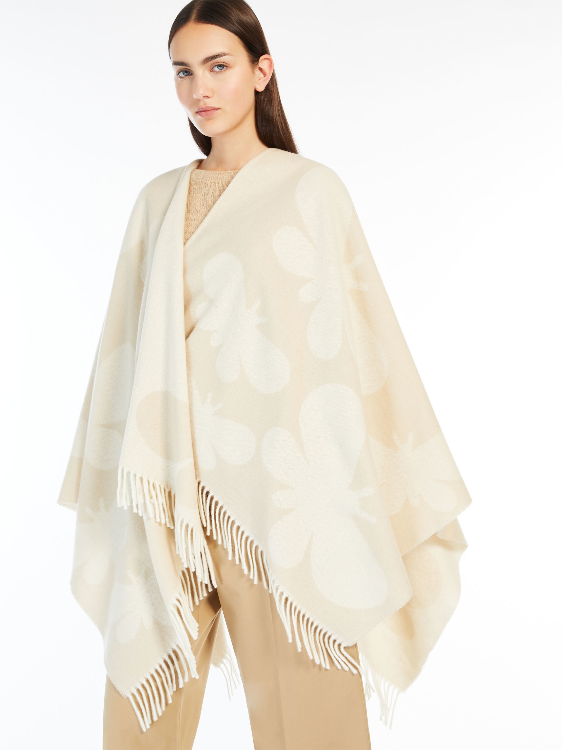 Jacquard wool poncho - 5