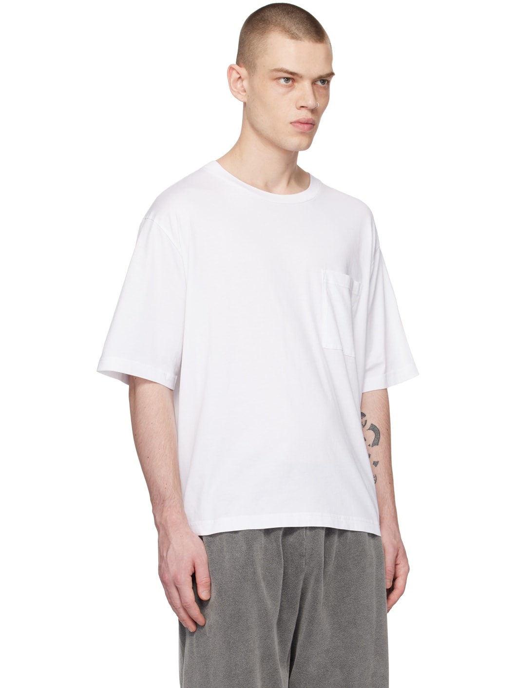 White Patch Pocket T-Shirt - 2