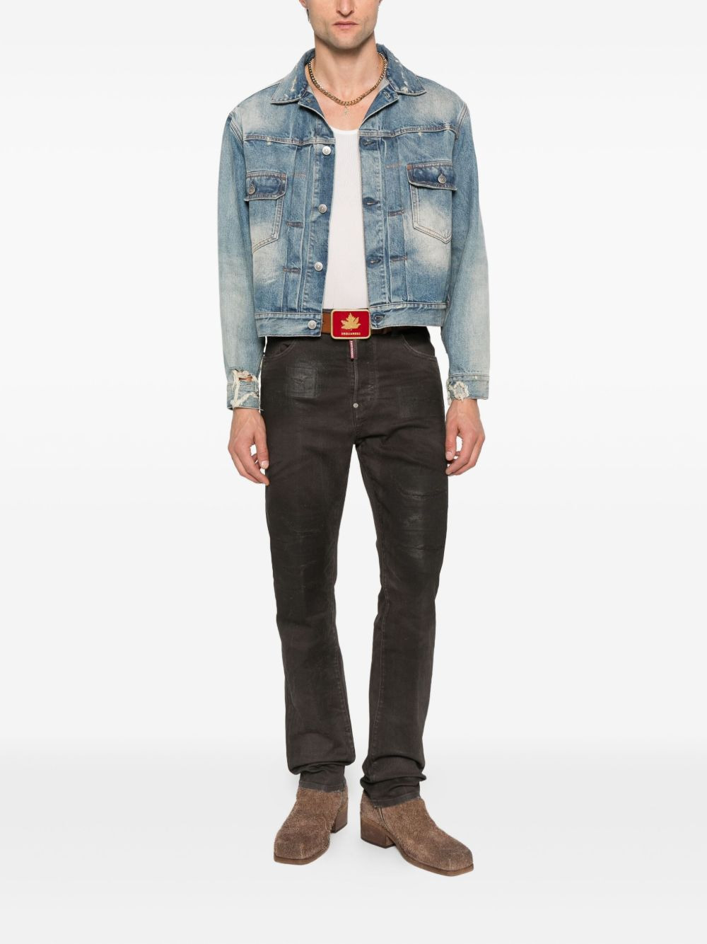 Bull Leatherette faded-patchwork jeans - 2