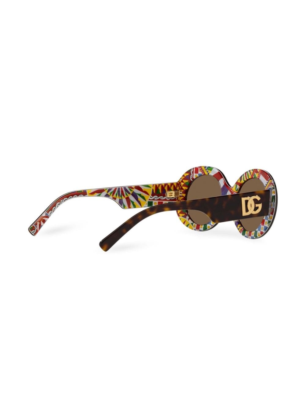 tortoiseshell-effect round-frame sunglasses - 4