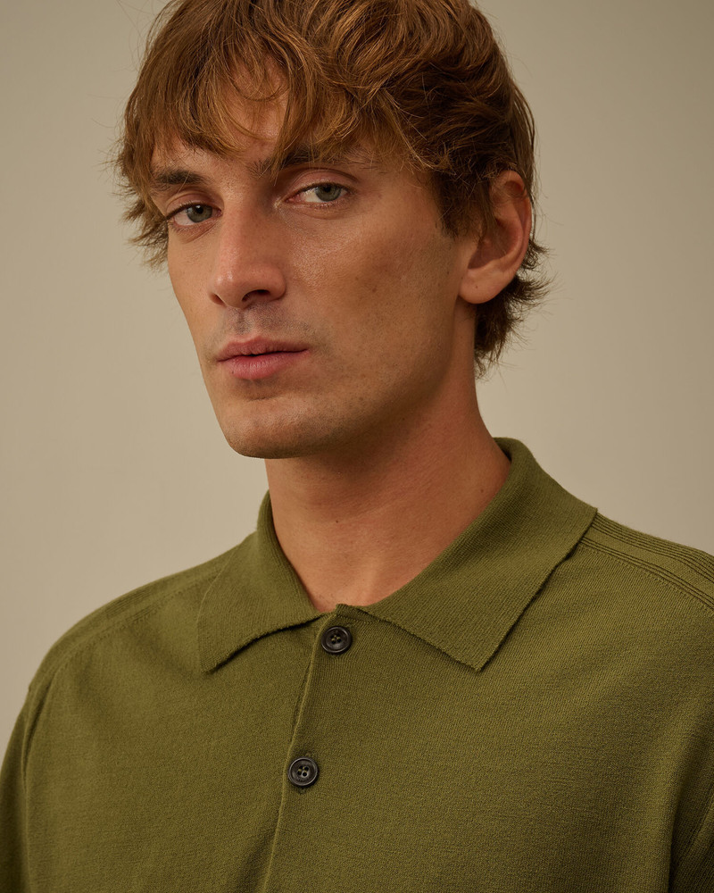Extrafine Merino Wool Polo Sweater 6