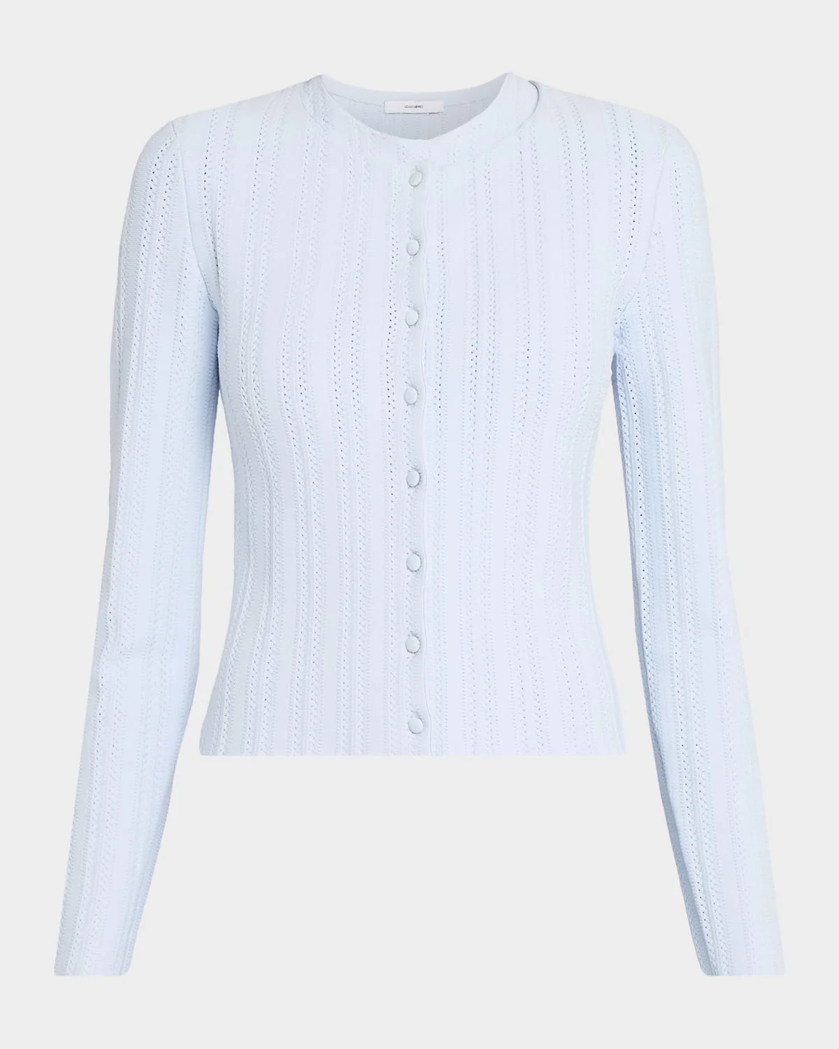 Faye Pointelle Knit Crewneck Cardigan - 1