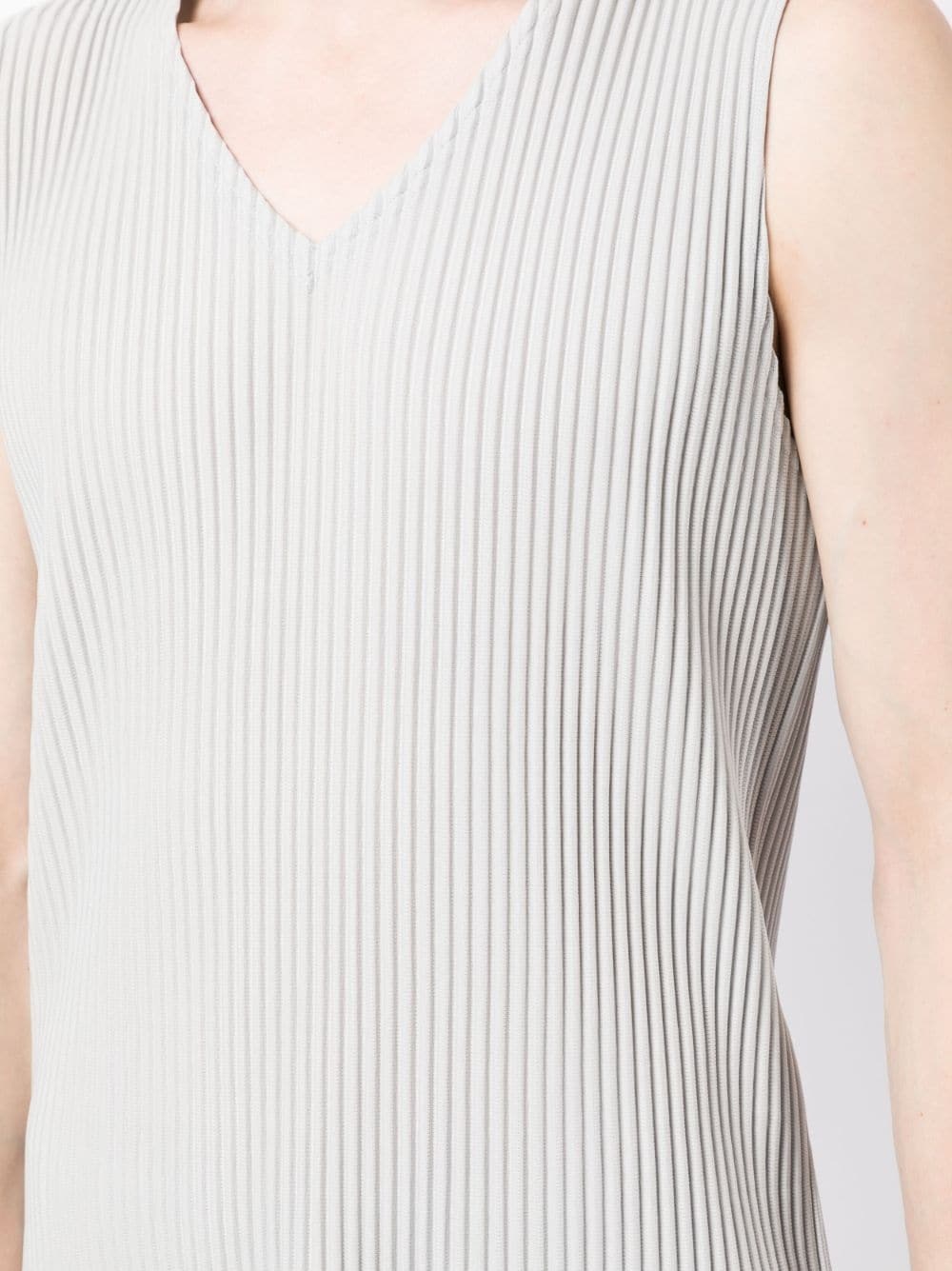 plissé V-neck tank top - 5