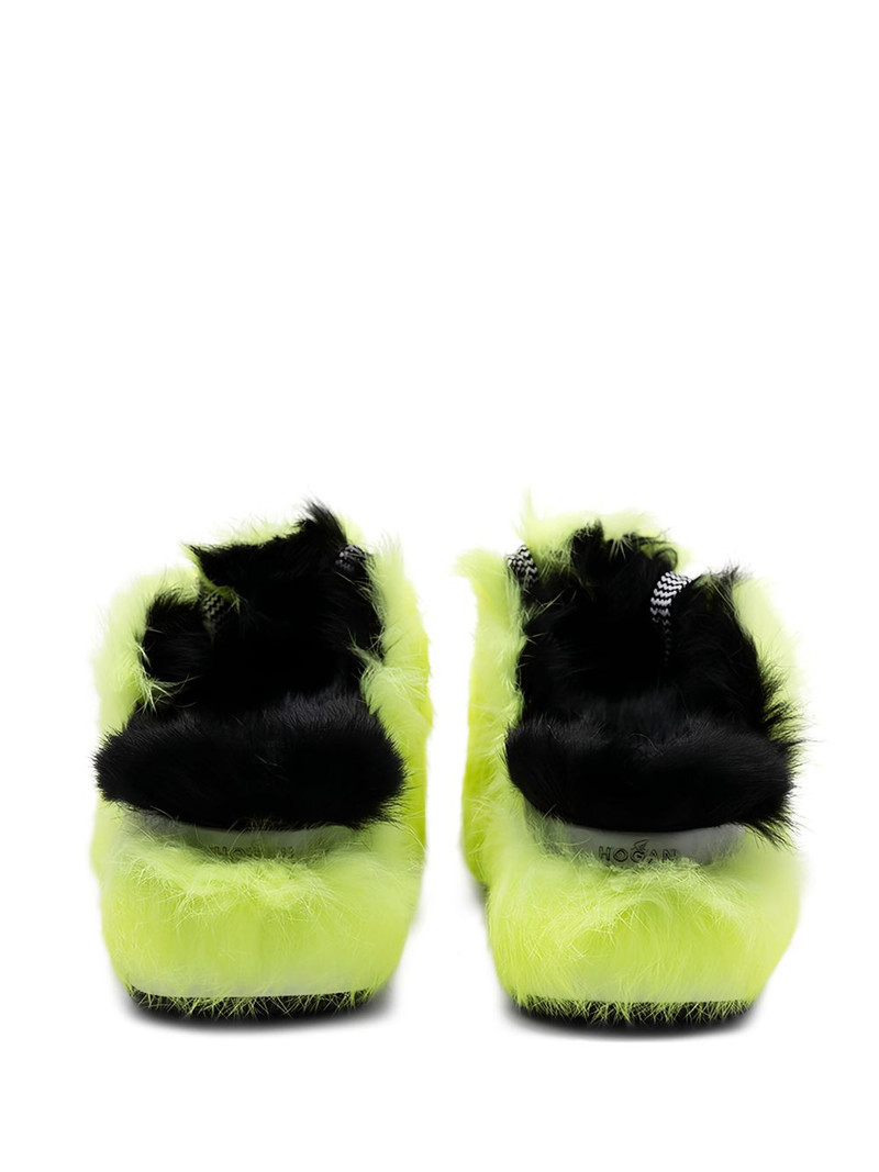 fur-trimmed lace-up slip-on sneakers 3
