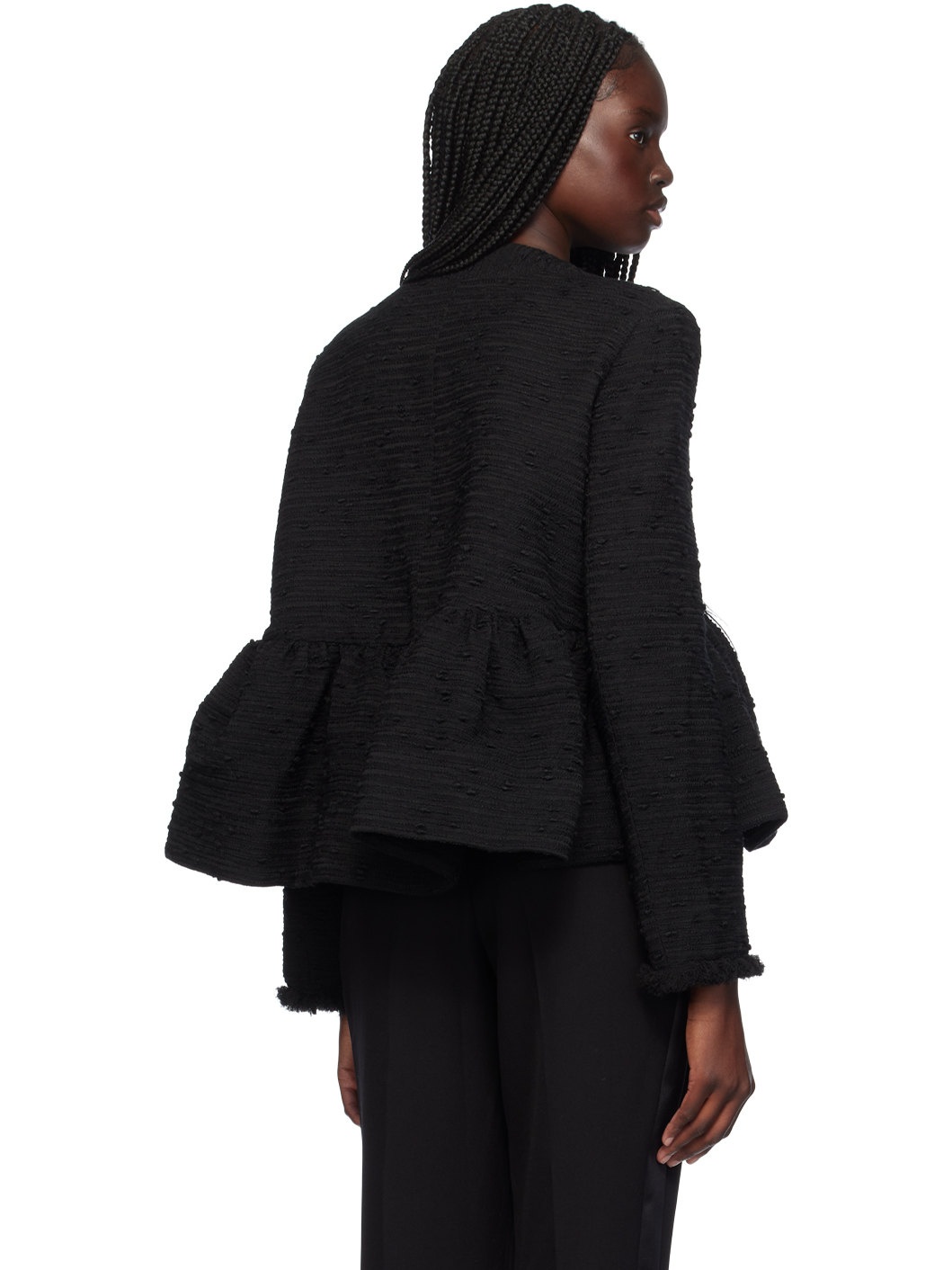 Black Peplum Jacket - 3