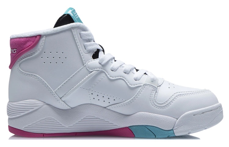 (WMNS) Li-Ning Classic Basketball Shoes 'White Blue Pink' AGBR082-1 - 2