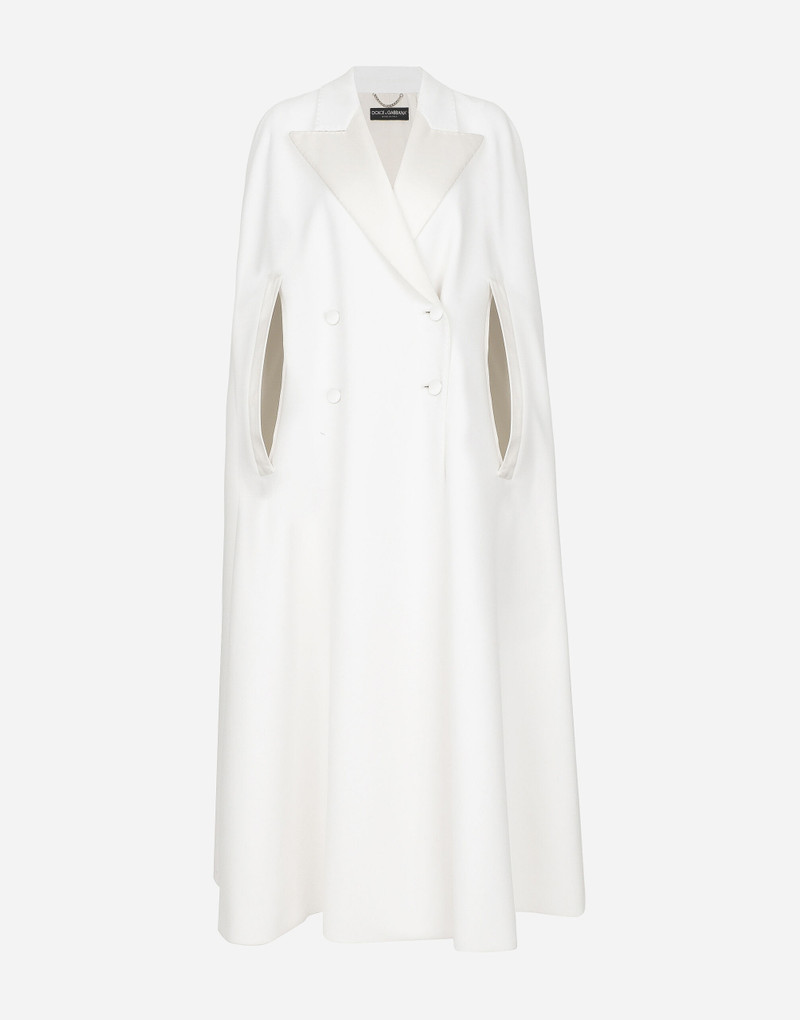 Double-breasted wool cape 1