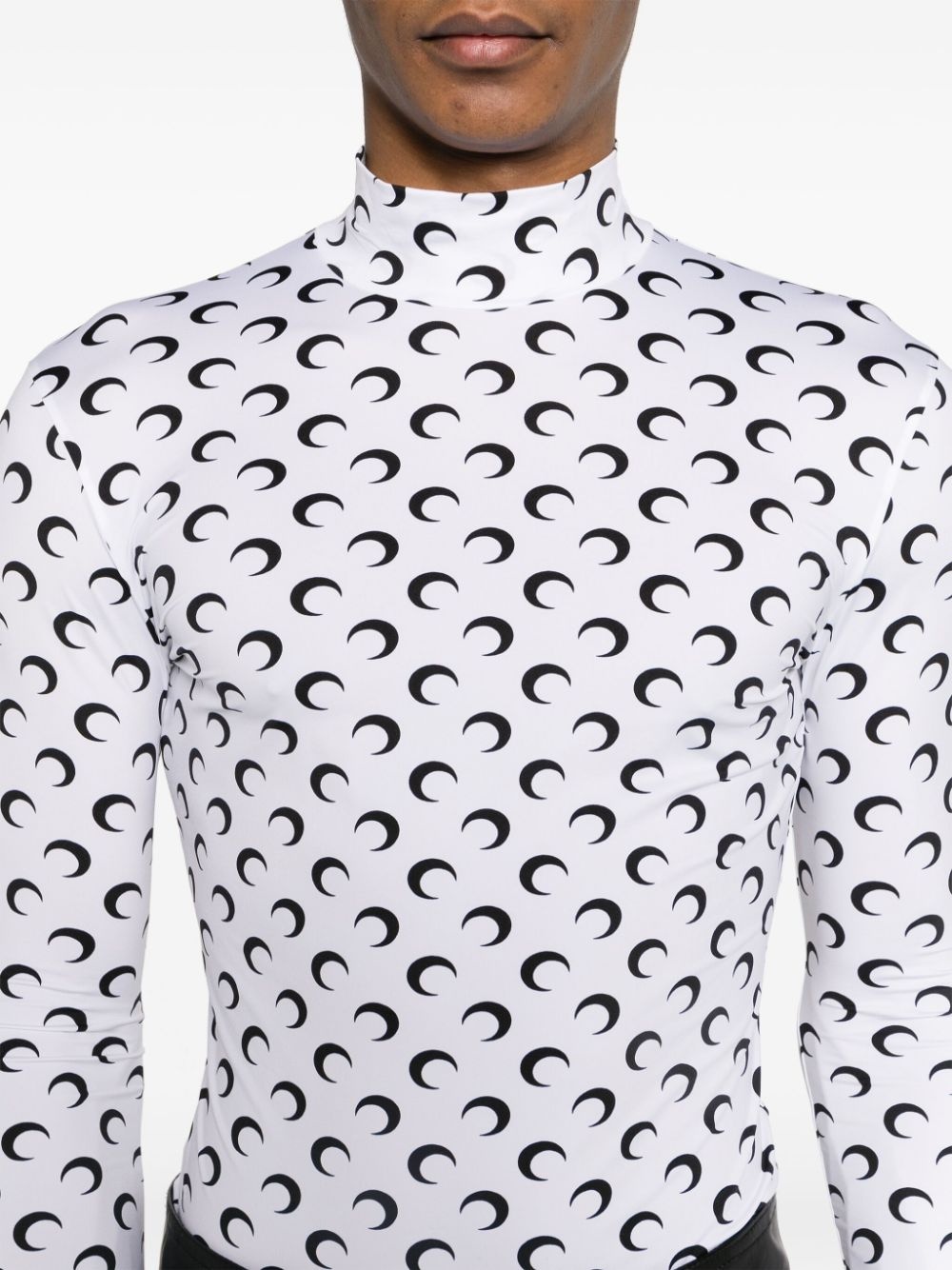 moon-print mock-neck T-shirt - 5
