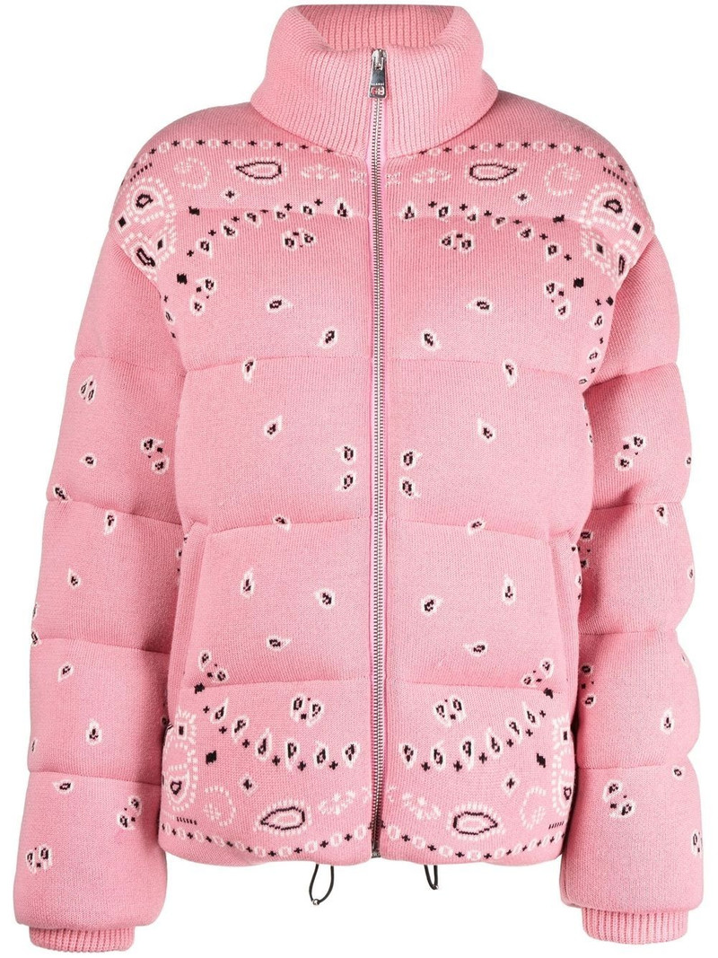 Bandana jacquard puffer jacket 1