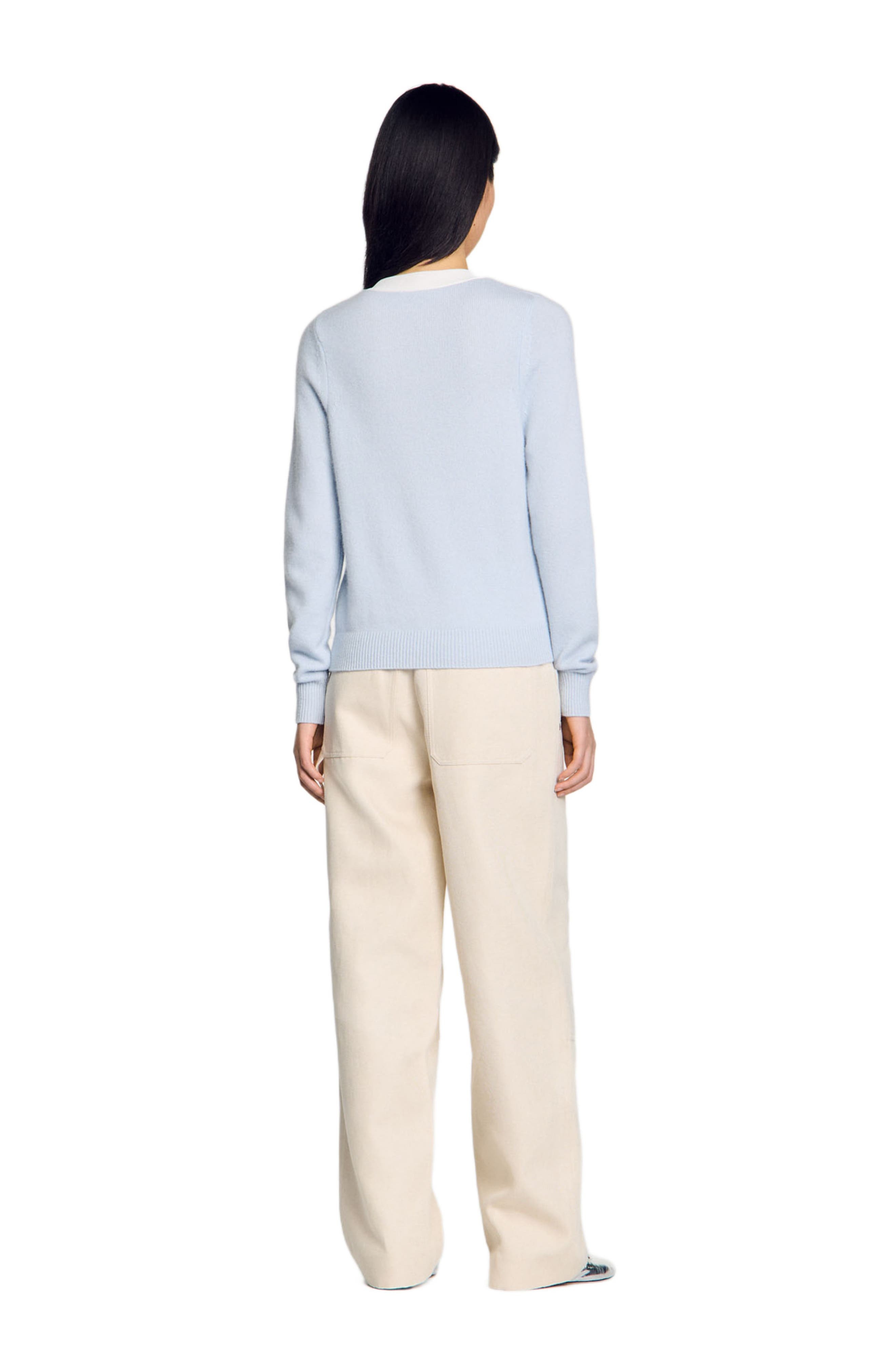 SANDRO Wool and cashmere sweater in Sky Blue at Nordstrom - 2