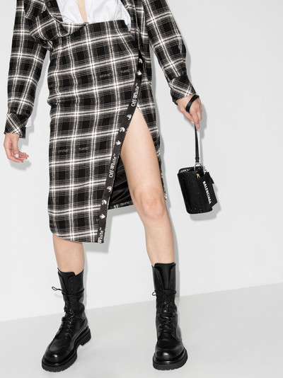 Off-White check-print asymmetric pencil skirt outlook