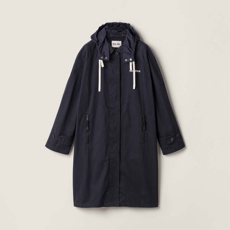 Single-breasted washed gabardine coat 1