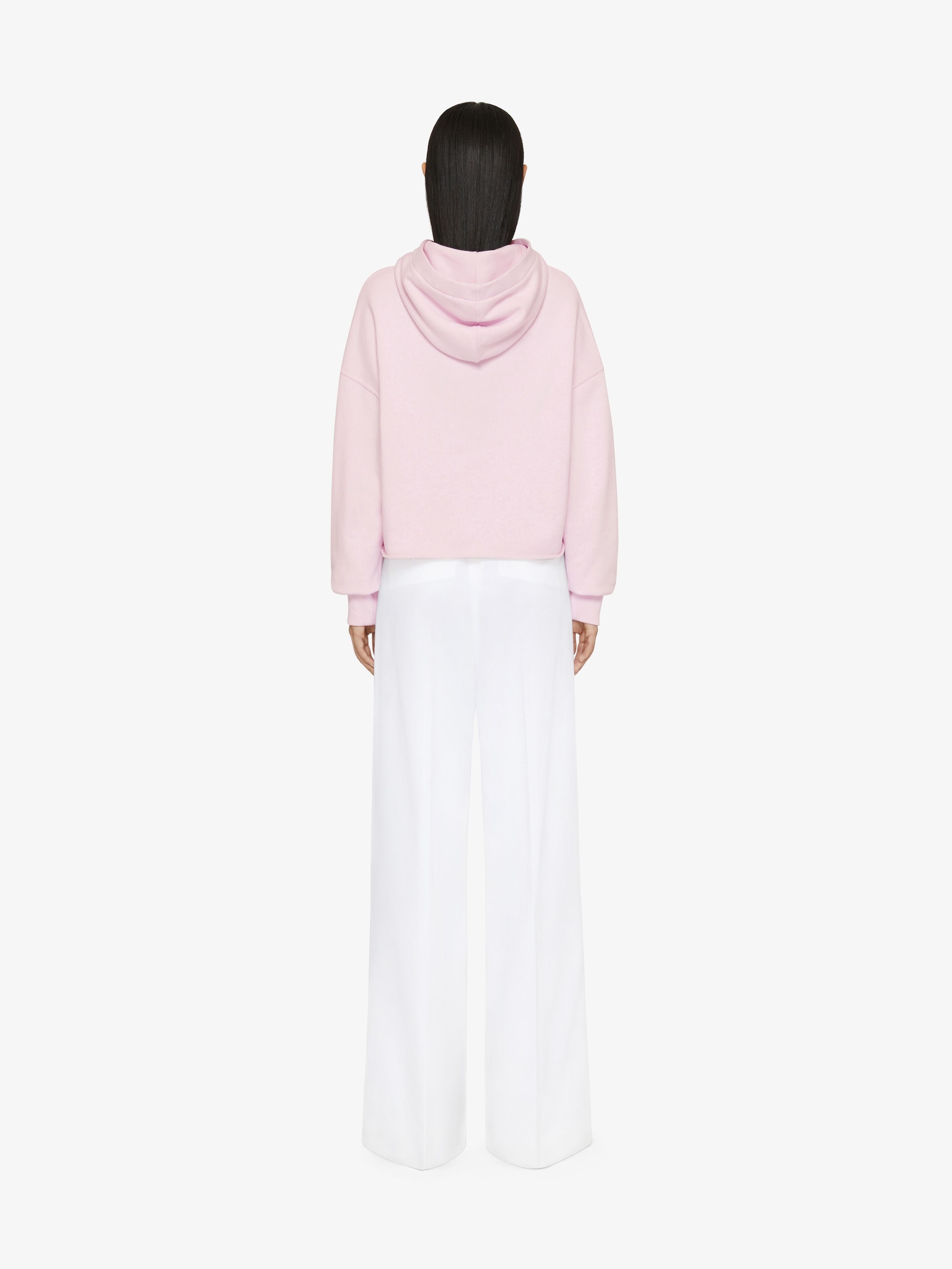 CROPPED HOODIE IN FLEECE WITH GIVENCHY SNAKE PRINT - 3