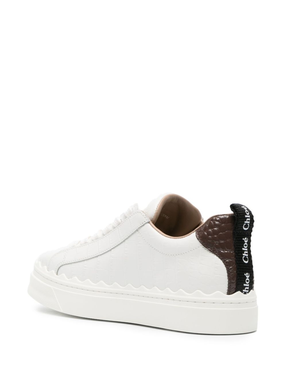 Lauren crocodile-embossed leather sneakers - 3