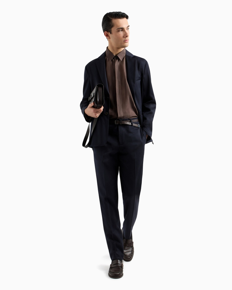 EMPORIO ARMANI LIGHTWEIGHT VIRGIN WOOL-BLEND TWILL CHINOS outlook