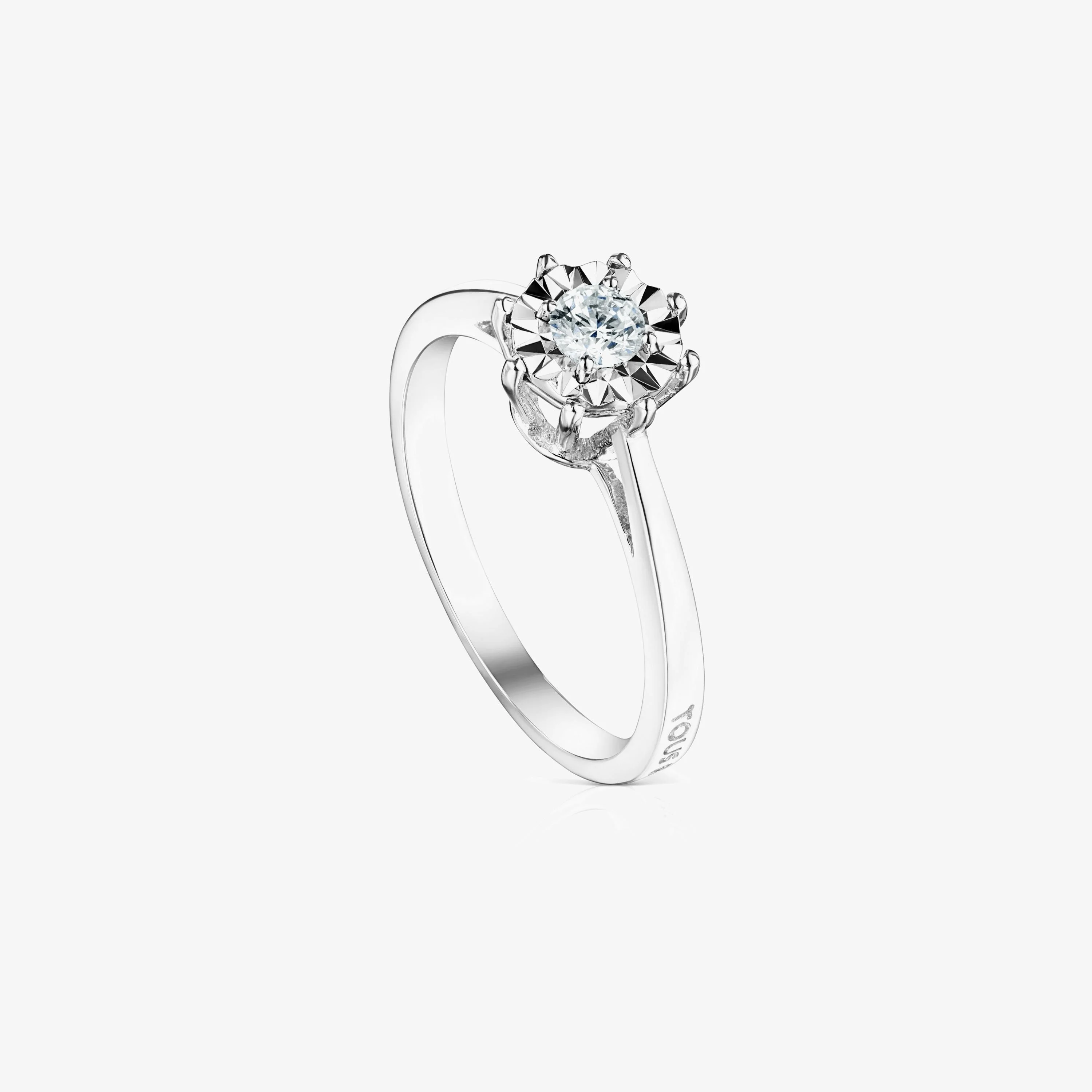 18K white gold Les Classiques Ring with large Diamond rosette. 0,20ct - 1