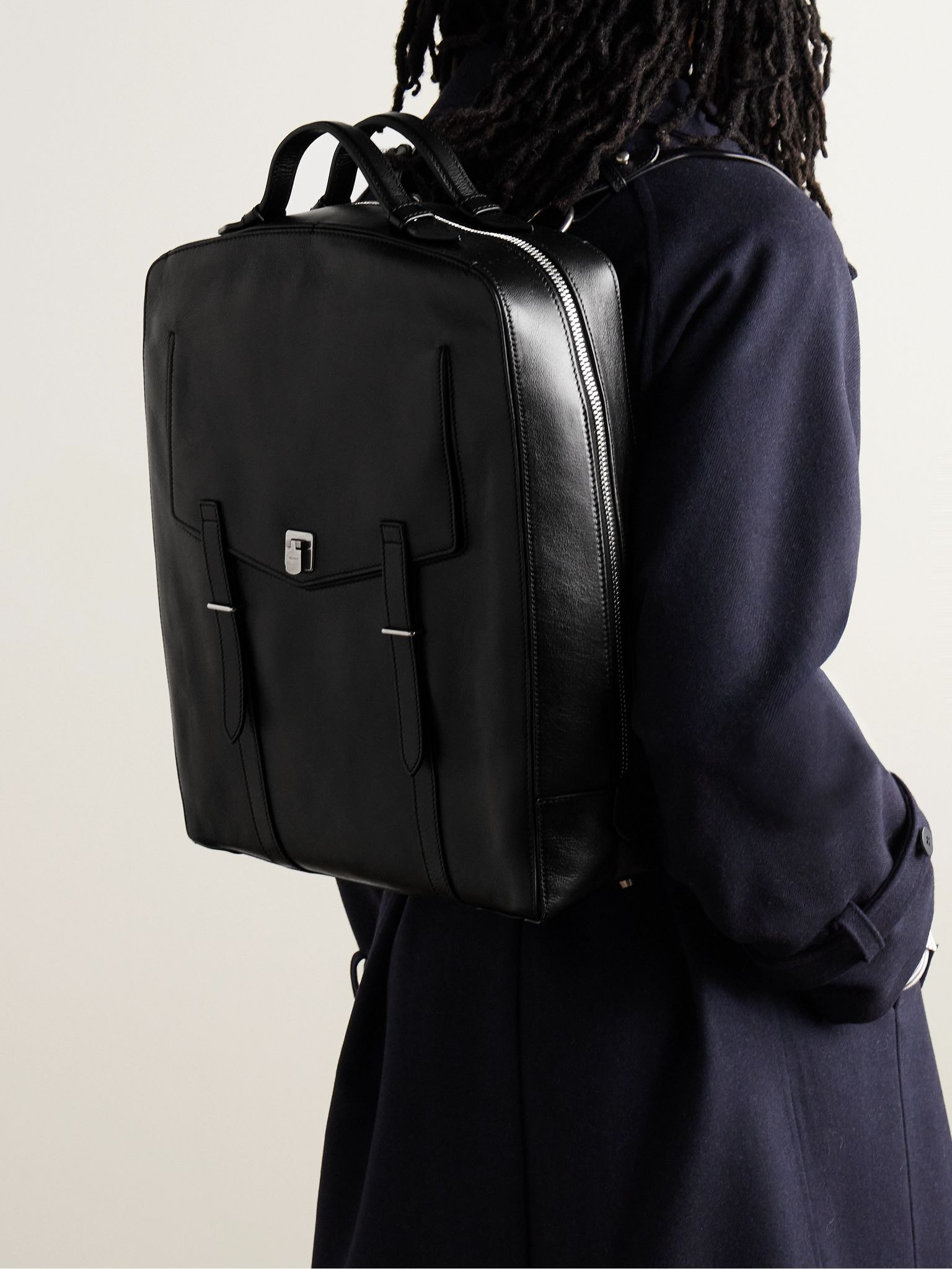Rider Full-Grain Leather Backpack Black - 2
